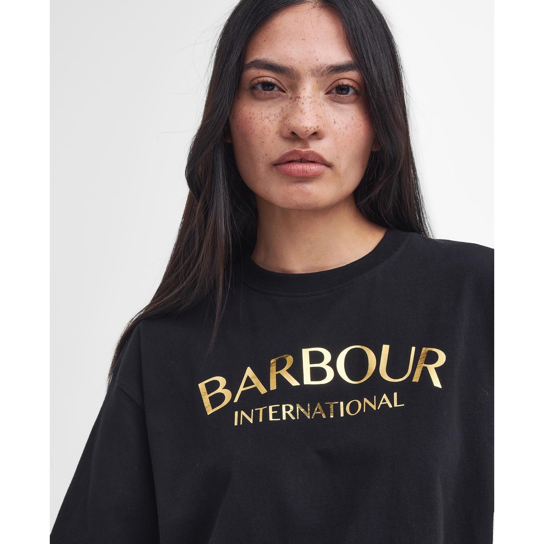 Black - Barbour International - Milla Logo Cropped T-Shirt - 4
