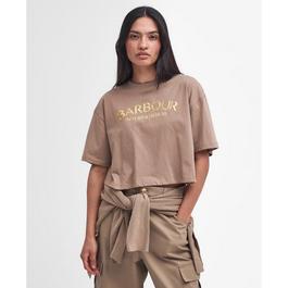 Barbour International Milla Logo Cropped T Shirt