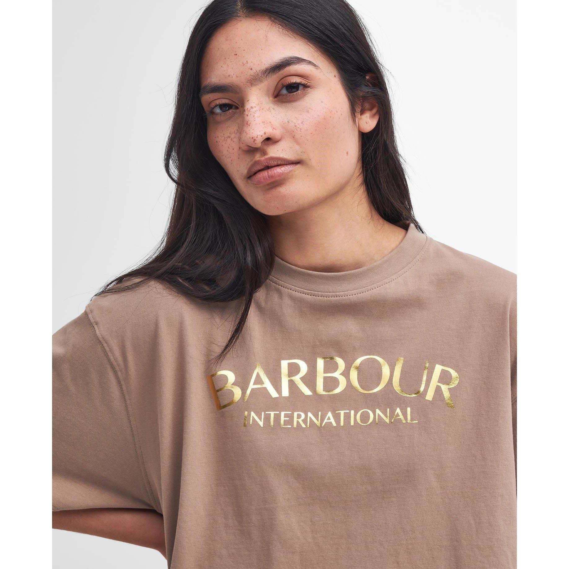 Light Trench - Barbour International - Barbour Milla Logo Cropped T-Shirt - 4