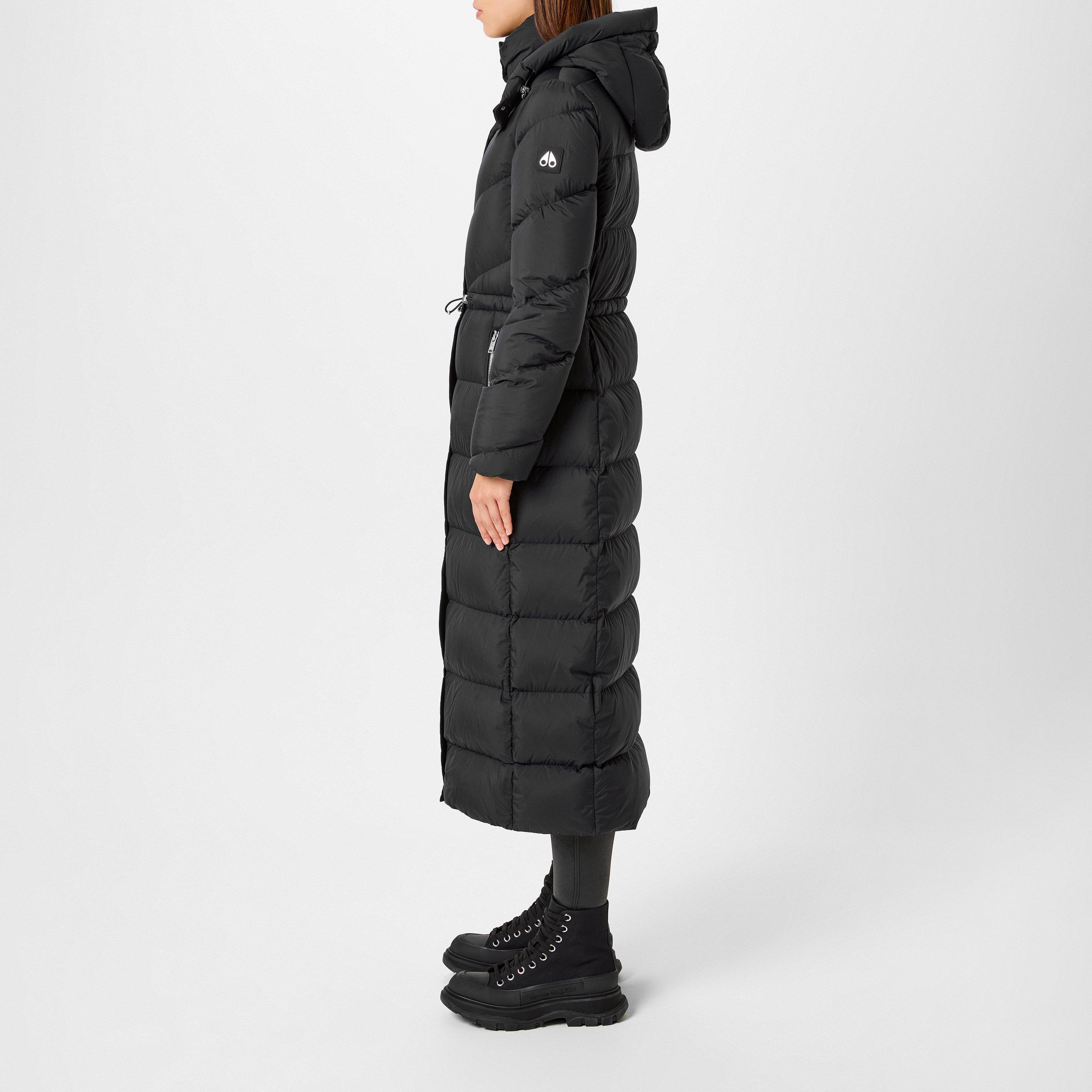 Black 292 - Moose Knuckles - Women's Belle Cote Duck Down Hooded Long Sleeve Long Puffer Jacket - 2