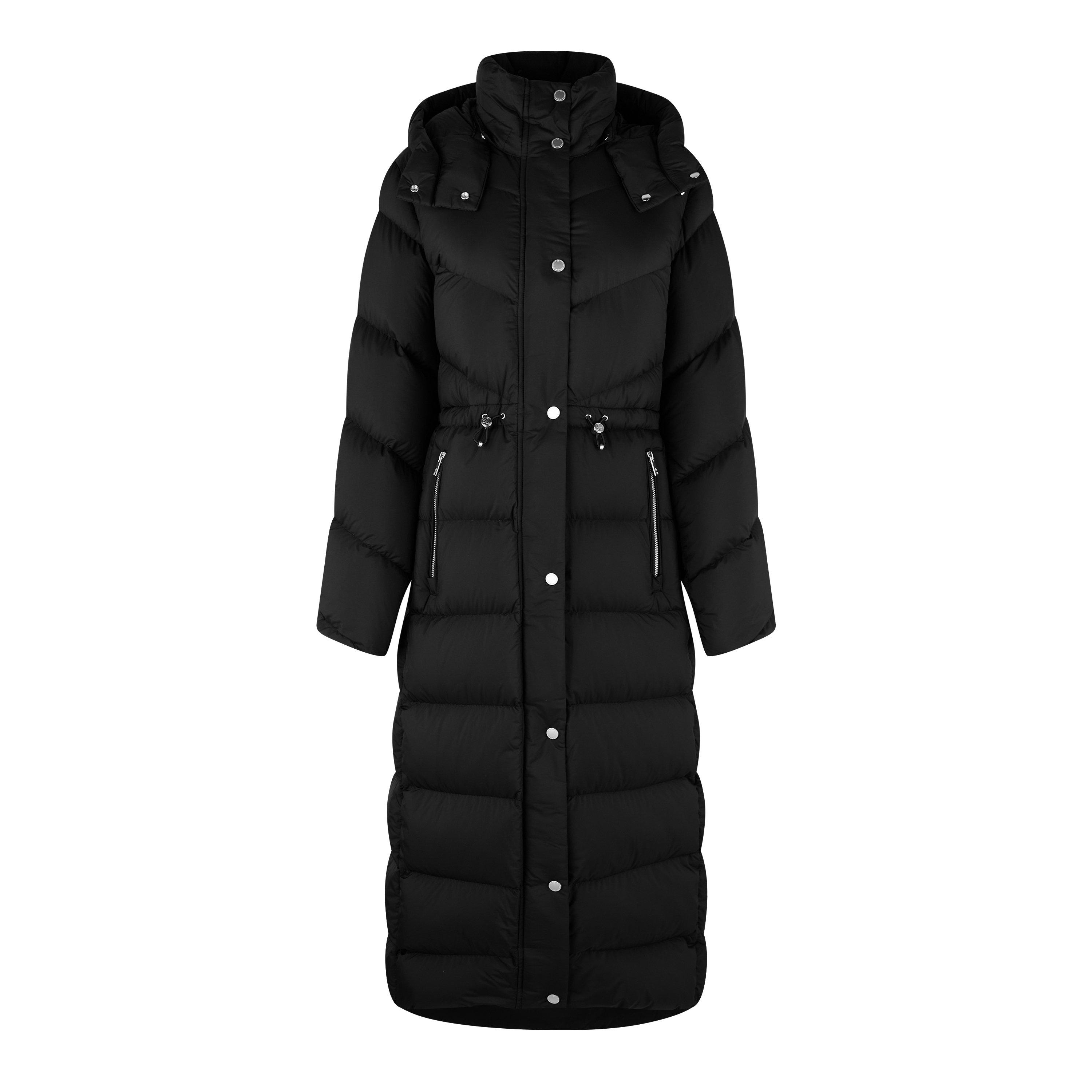 Black 292 - Moose Knuckles - Women's Belle Cote Duck Down Hooded Long Sleeve Long Puffer Jacket - 5