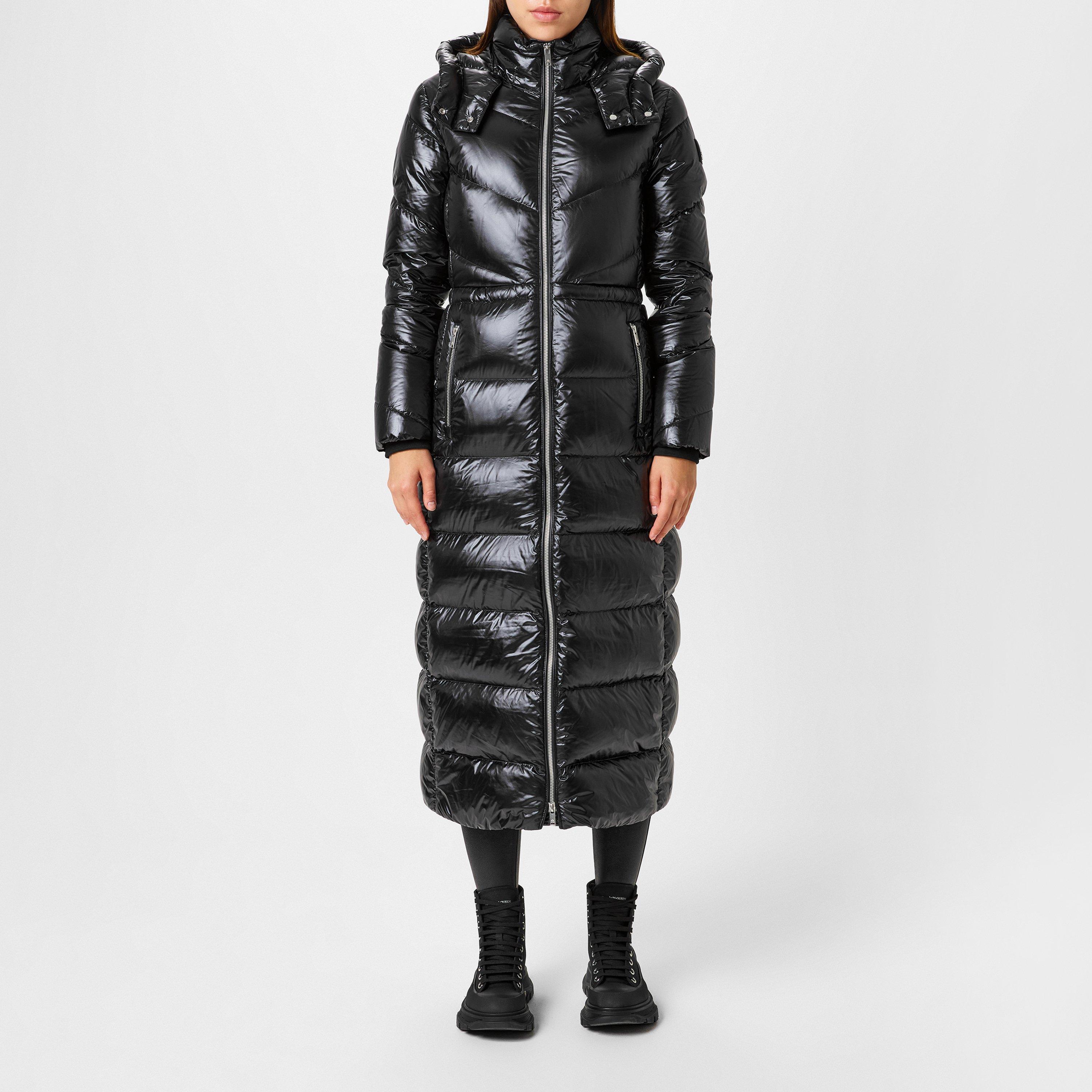 Black 292 - Moose Knuckles - Women's Belle Cote Duck Down Hooded Long Puffer Jacket - 1