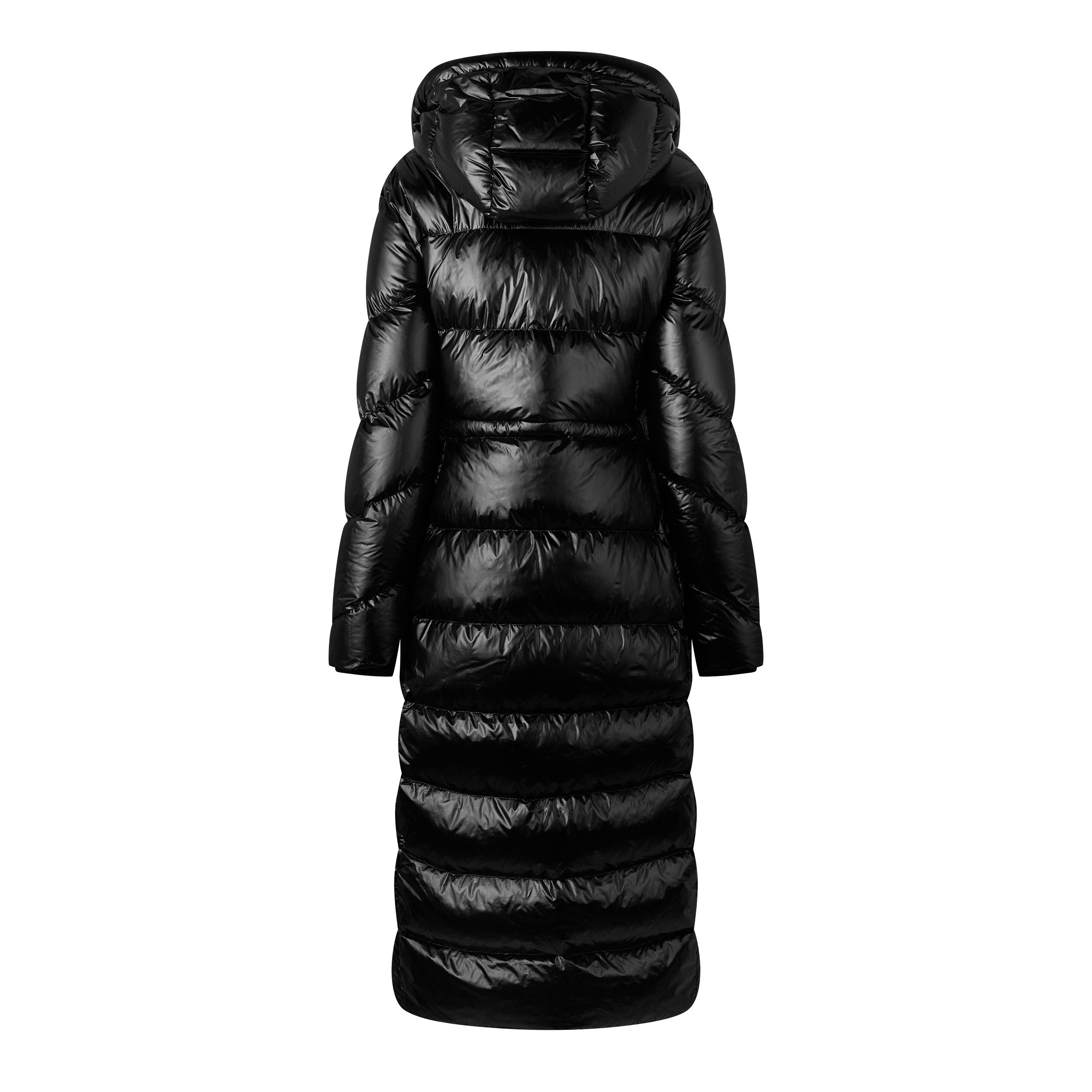 Black 292 - Moose Knuckles - Women's Belle Cote Duck Down Hooded Long Puffer Jacket - 6