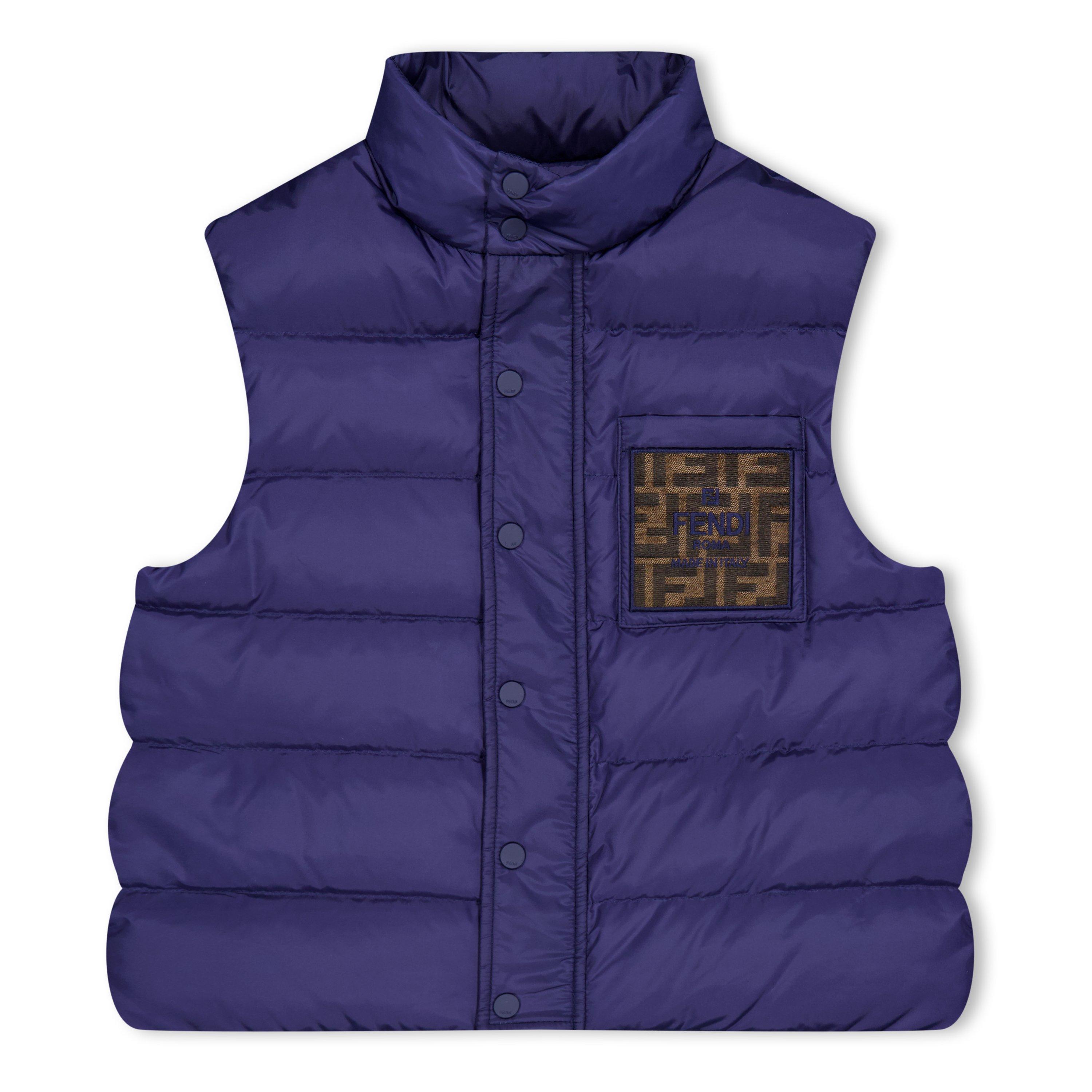 Blue F1I11 - Fendi - Unisex Kids Logo Duck Down Sleeveless Gilet - 1