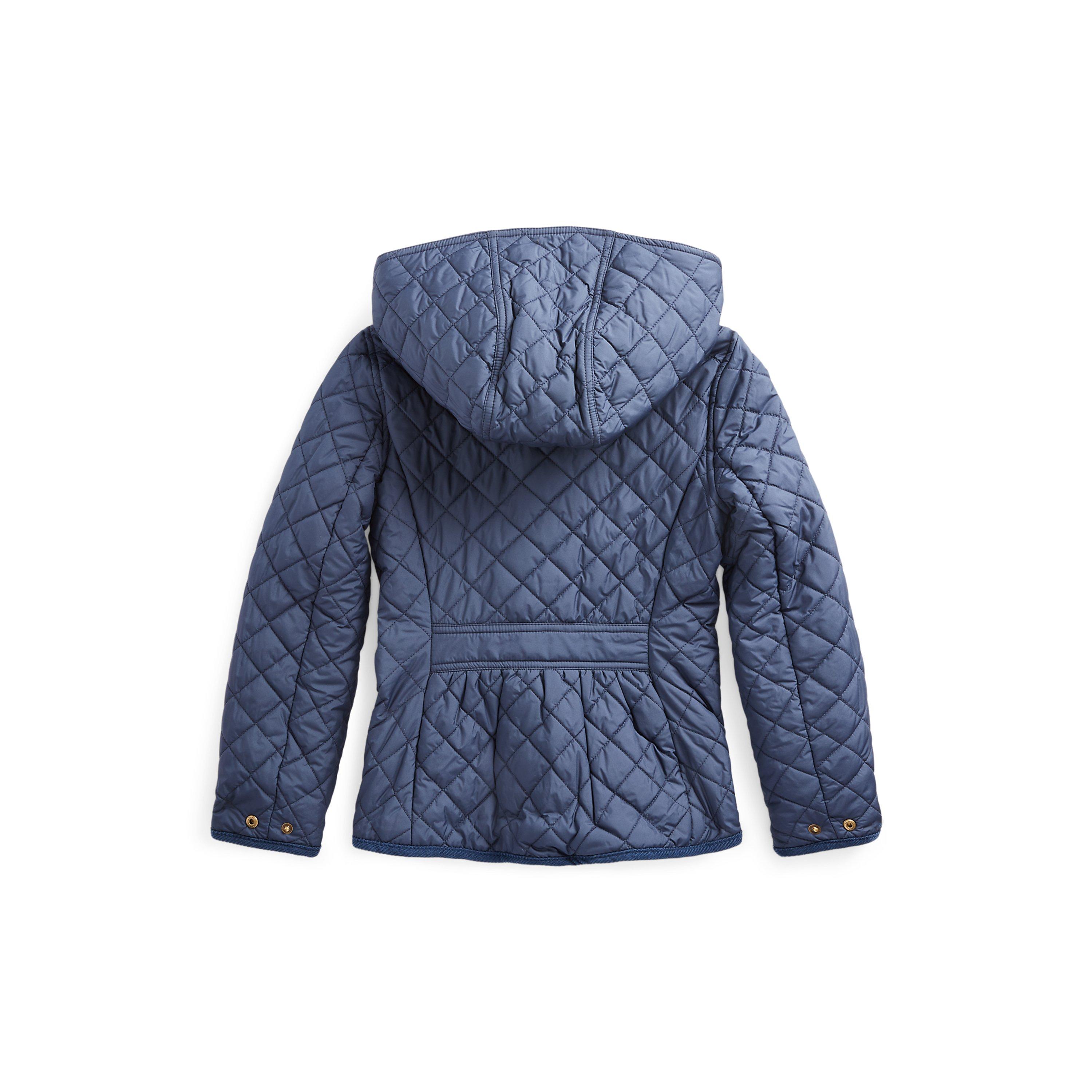 Newport Navy - Polo Ralph Lauren - Kids' Quilted Barn Detachable Hood Long Sleeve Short Puffer Jacket - 2