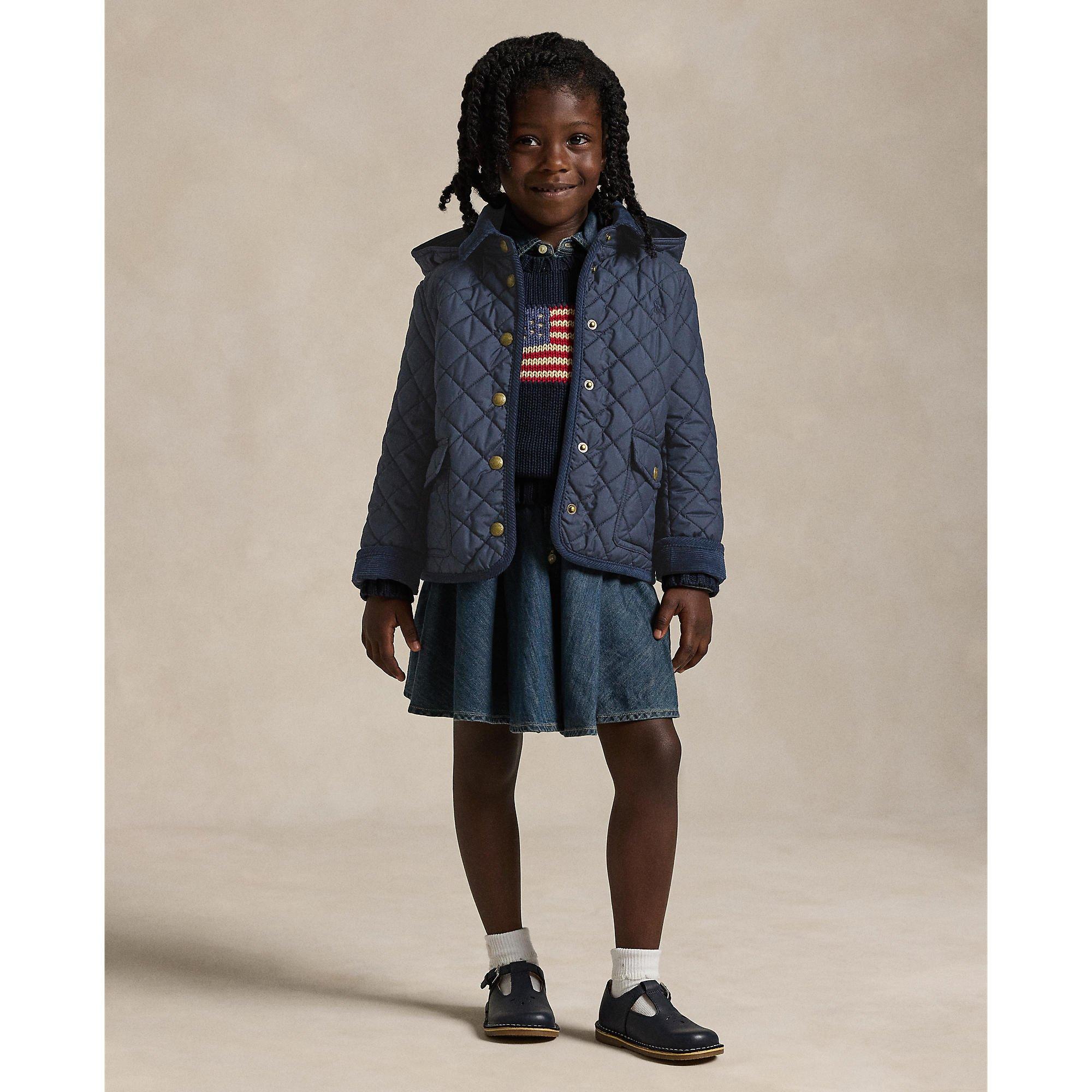 Newport Navy - Polo Ralph Lauren - Kids' Quilted Barn Detachable Hood Long Sleeve Short Puffer Jacket - 5
