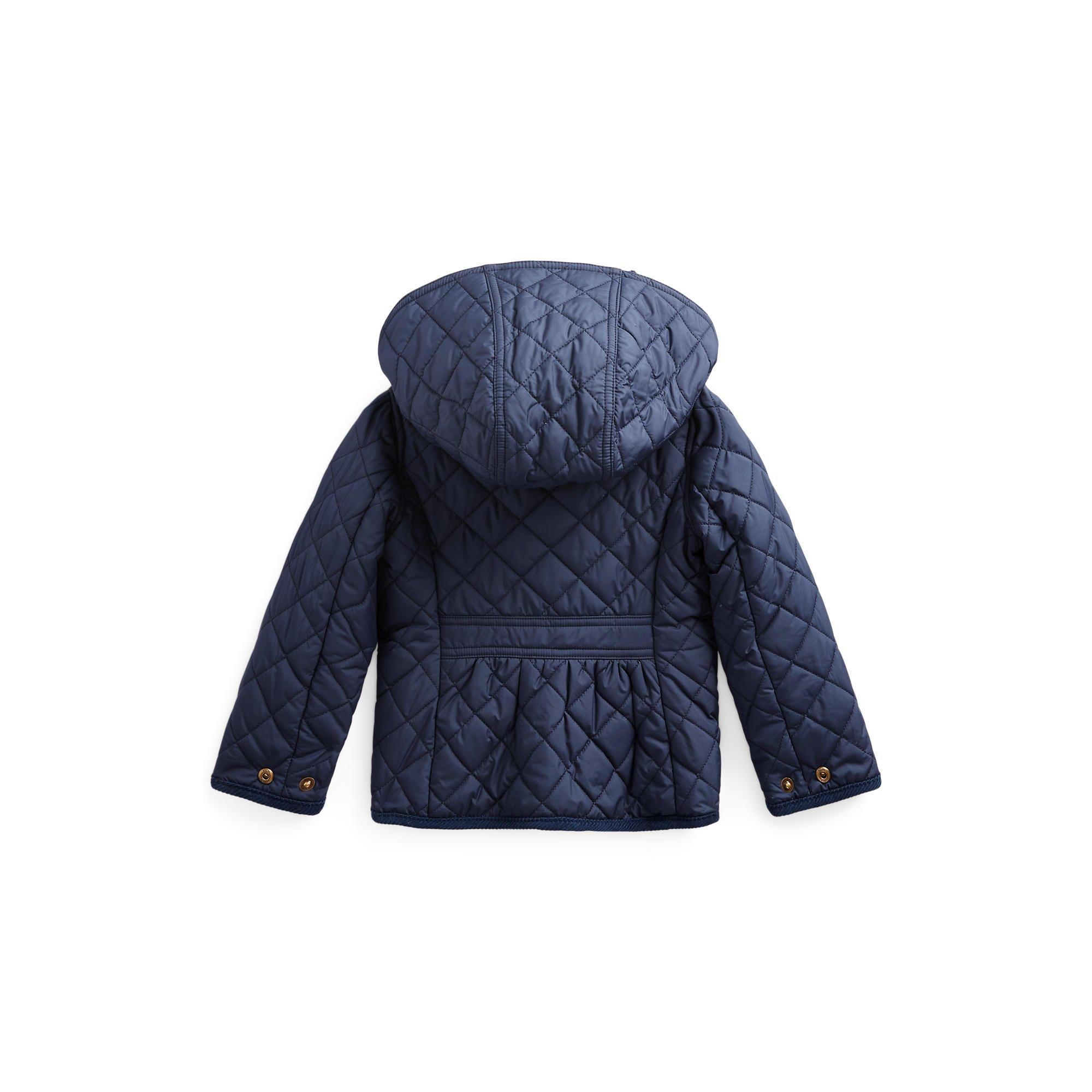 Newport Navy - Polo Ralph Lauren - Kids' Quilted Barn Detachable Hood Long Sleeve Short Puffer Jacket - 6