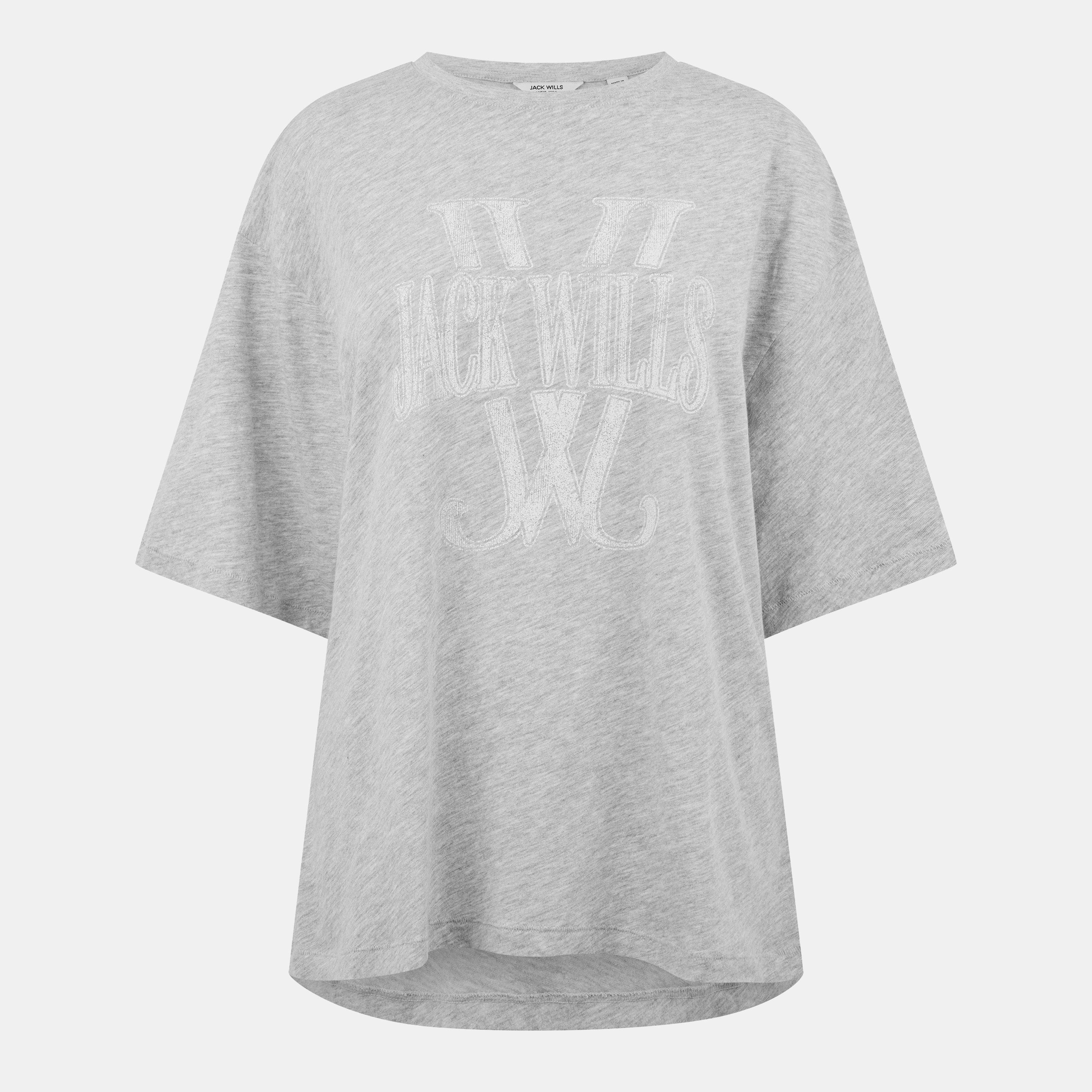 Jack Wills Women's Jw Laundered Regular Fit T-Shirt - Grey Marl - 10 (S)