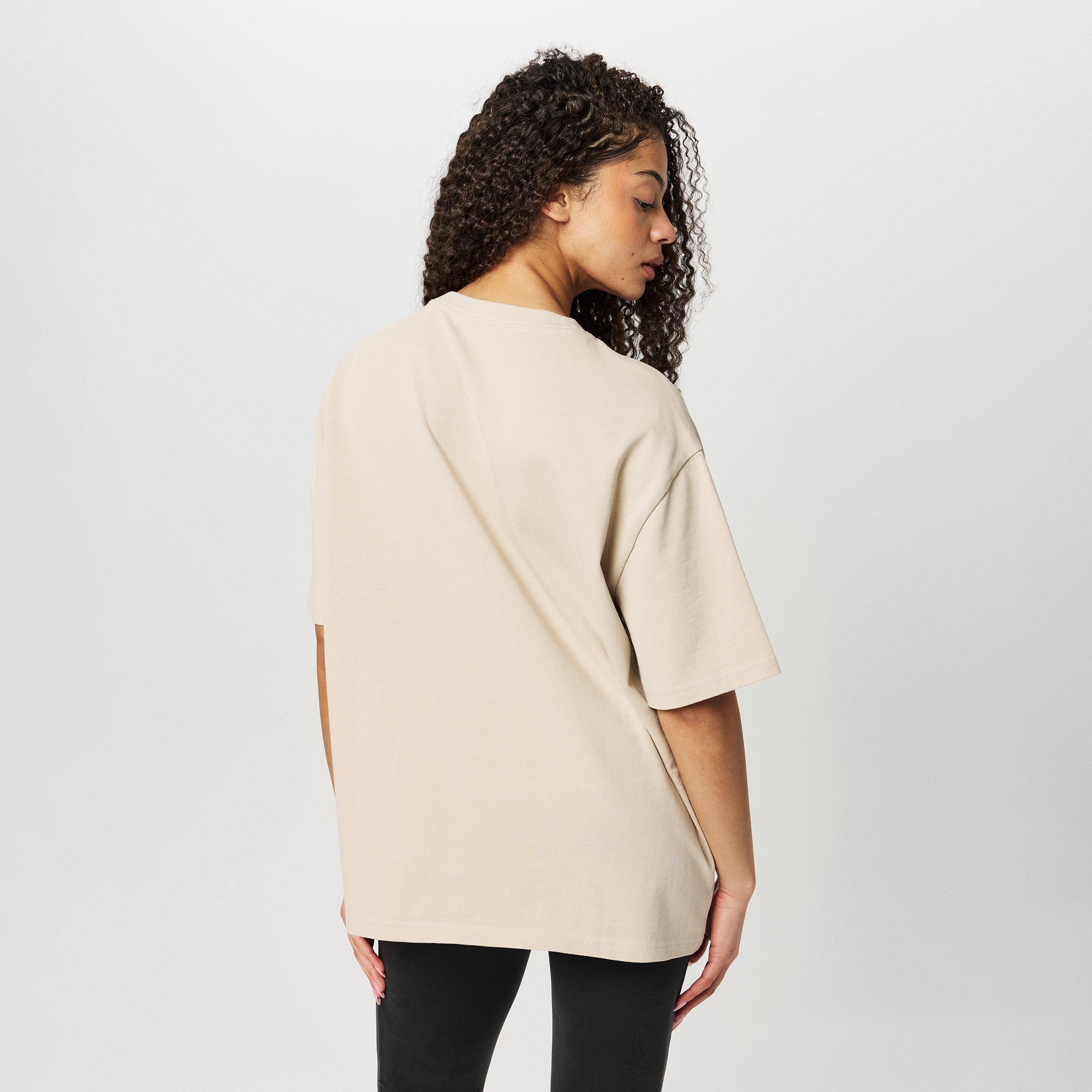 Stone - Jack Wills - JW Embossed Logo Oversized T-Shirt - 4