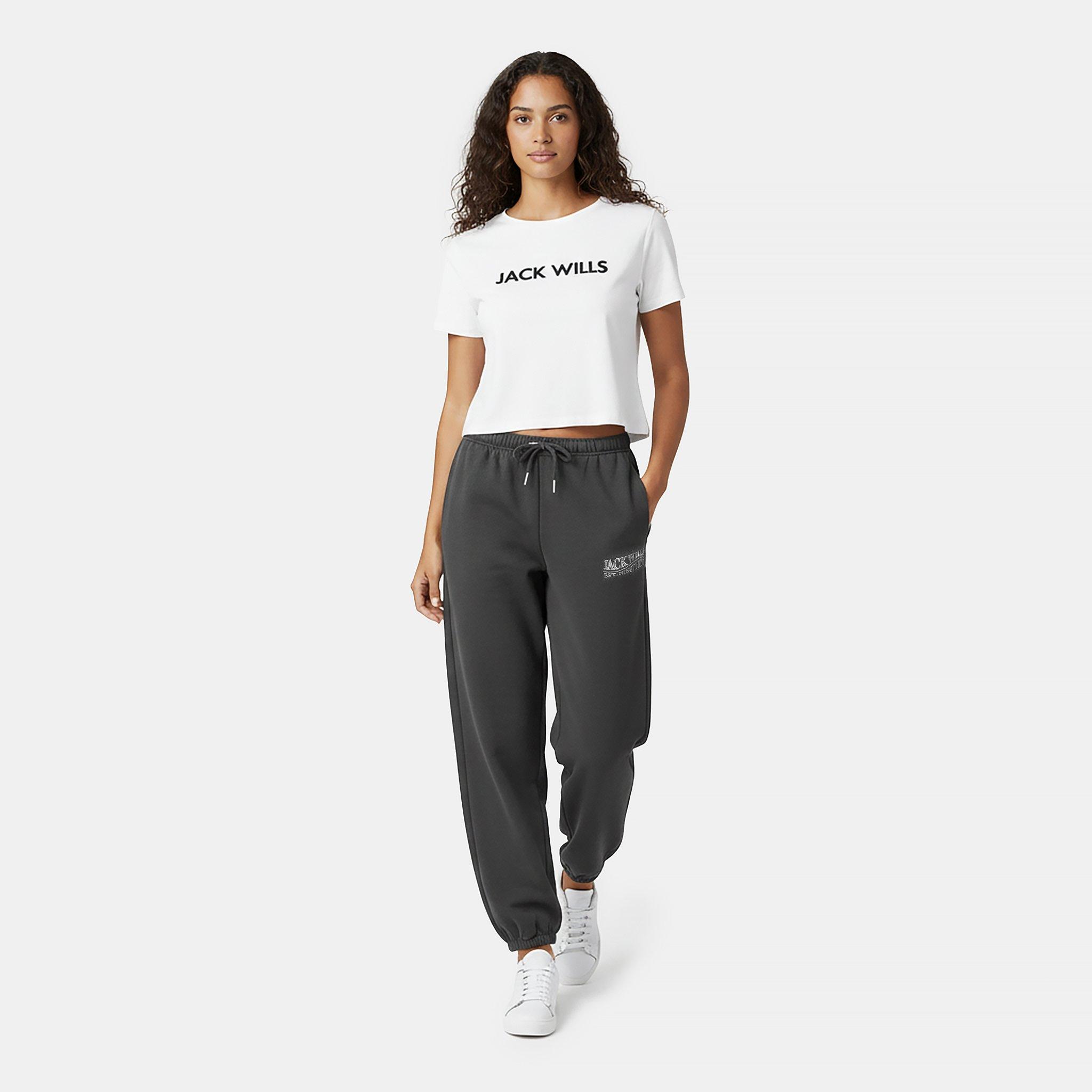 Eiffel Tower - Jack Wills - Women's Loose Embellished Logo Closed Hem Fleece Joggers - 5