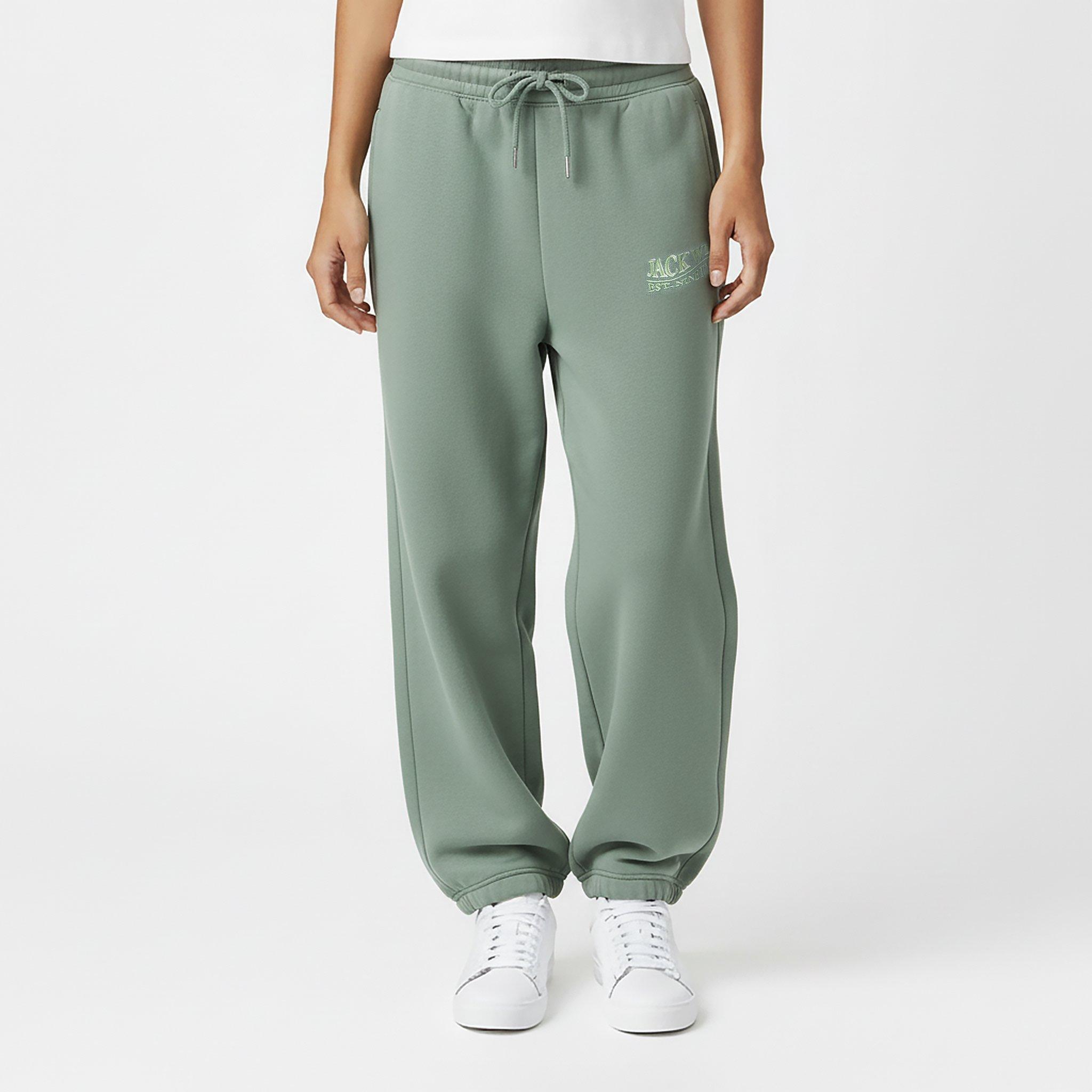 Iceberg Green - Jack Wills - Women's Loose Embellished Logo Closed Hem Fleece Joggers - 3