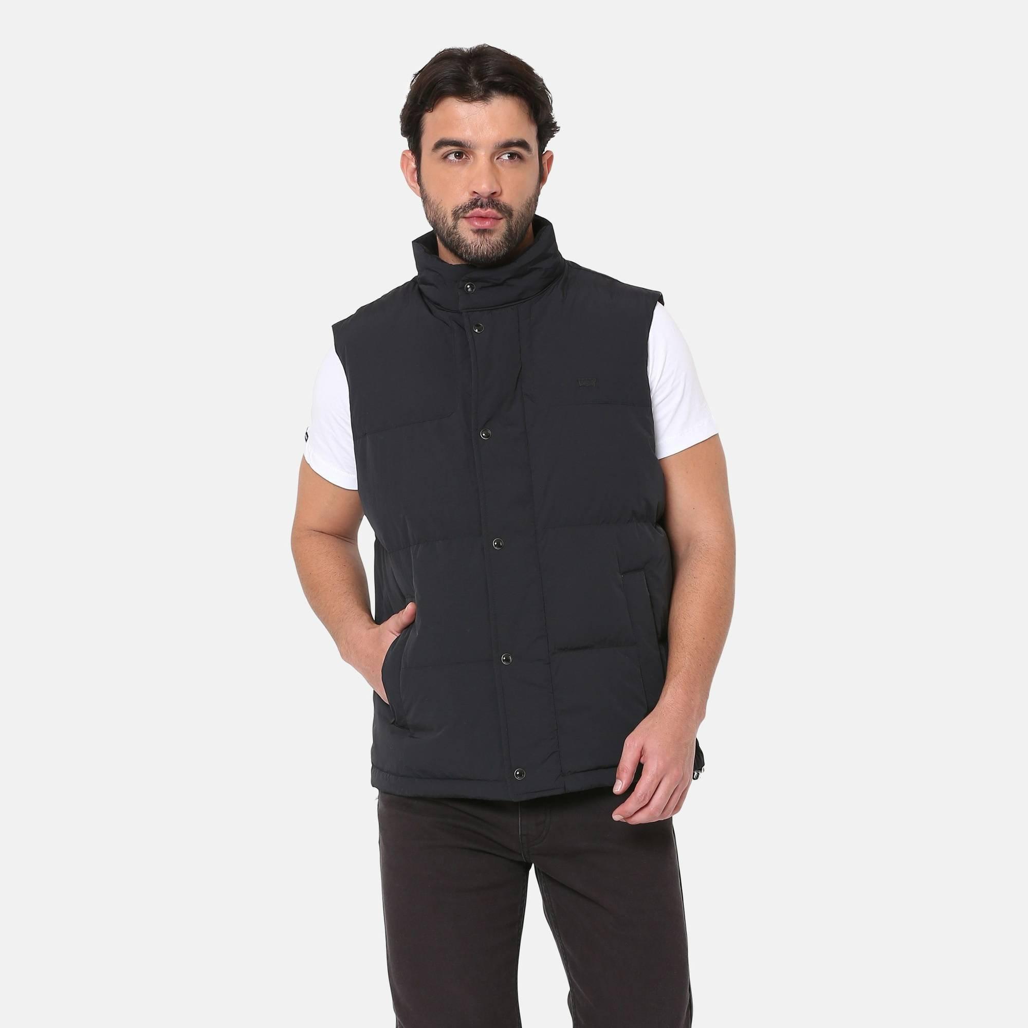 Jet Black - Levis - Men's Rockridge Quilted Sleeveless Gilet