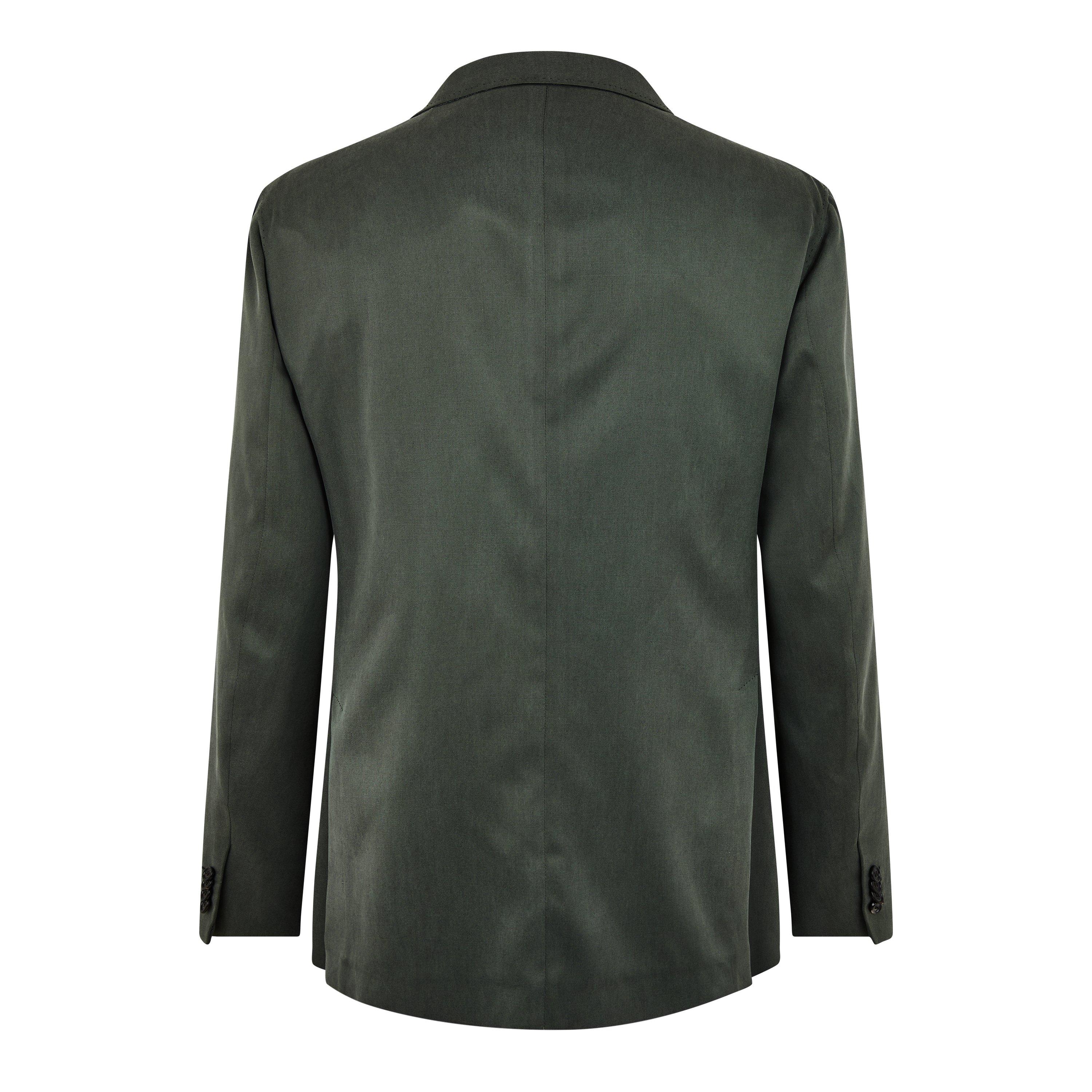 Drk Grn Bottle - Brioni - Men's Double Breasted Soffio Silk Long Sleeve Blazer - 3