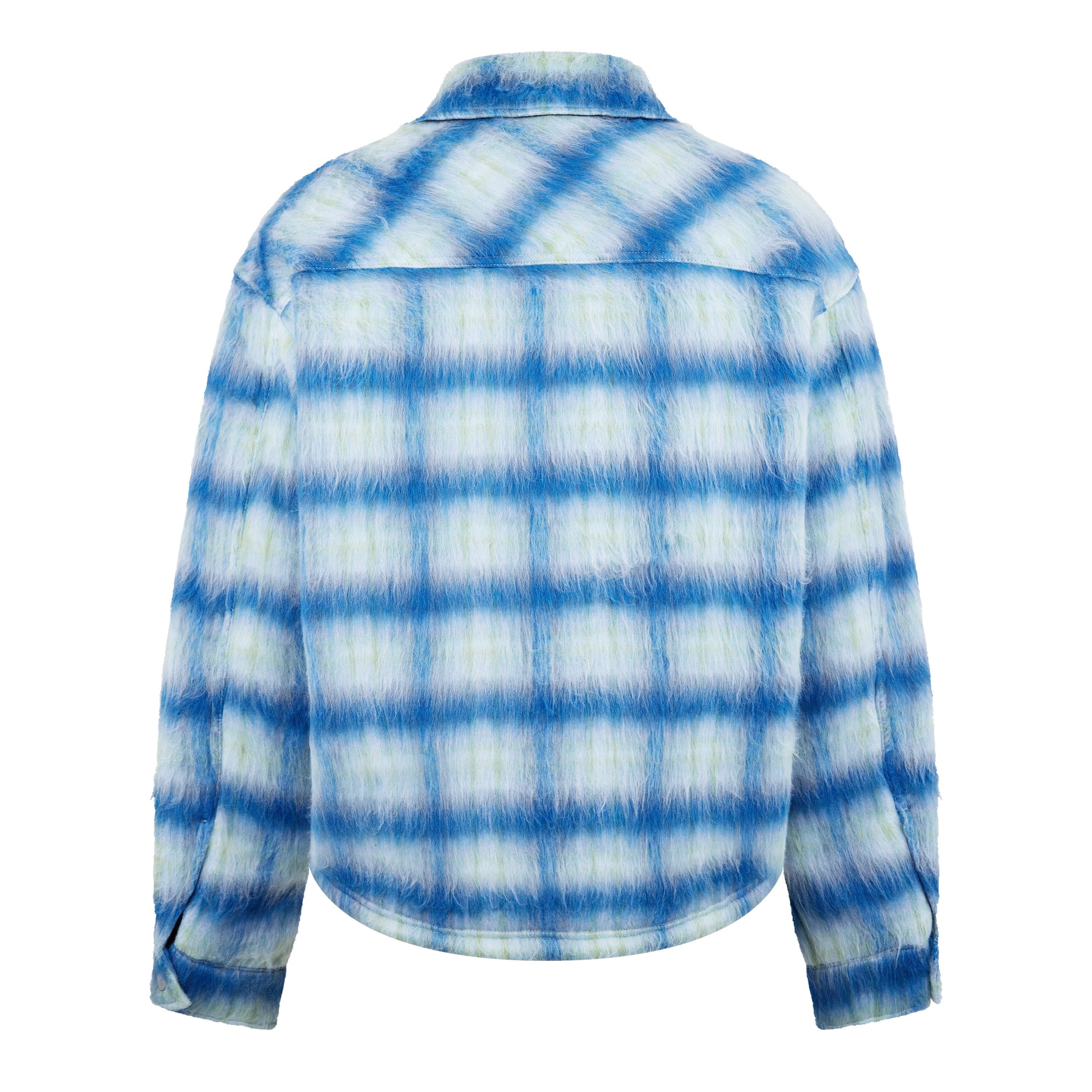 Electric Blue - Represent - Men's Rep Textured Cheque Pattern Long Sleeve Oversized Fit Overshirt - 6