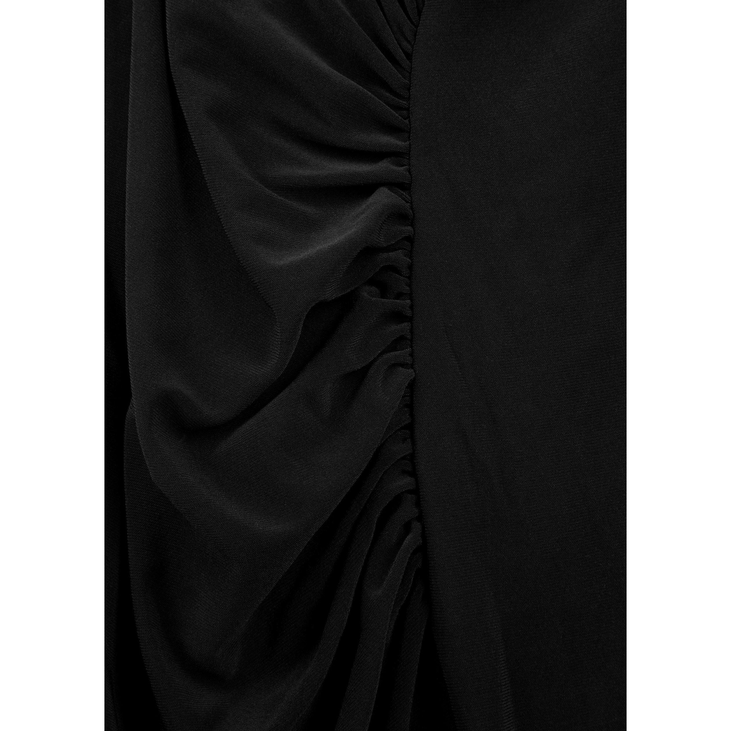 BLACK - Norma Kamali - CAP SLEEVE SWEETHEART SIDE DRA - 4