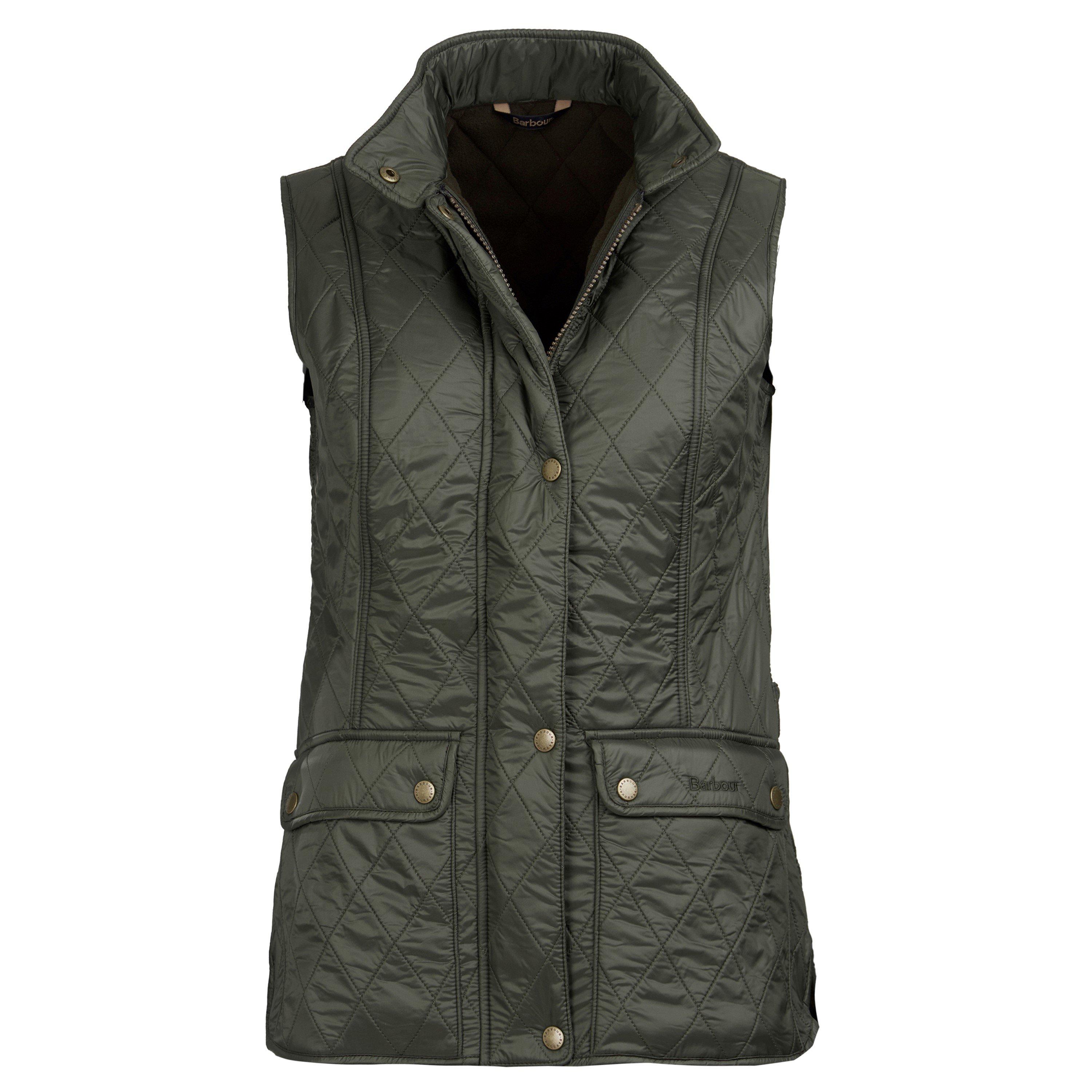 Olive - Barbour - Women's Wray Diamond Quilted Fleece Lined Sleeveless Gilet - 11