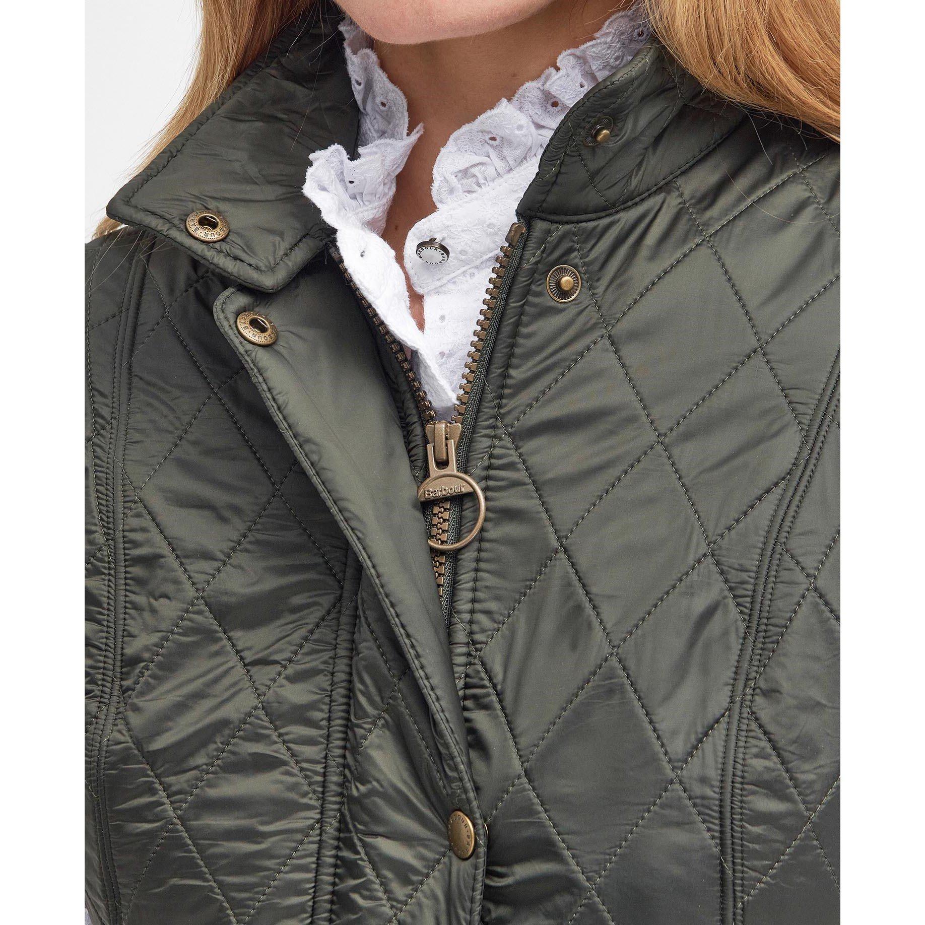 Olive - Barbour - Women's Wray Diamond Quilted Fleece Lined Sleeveless Gilet - 9