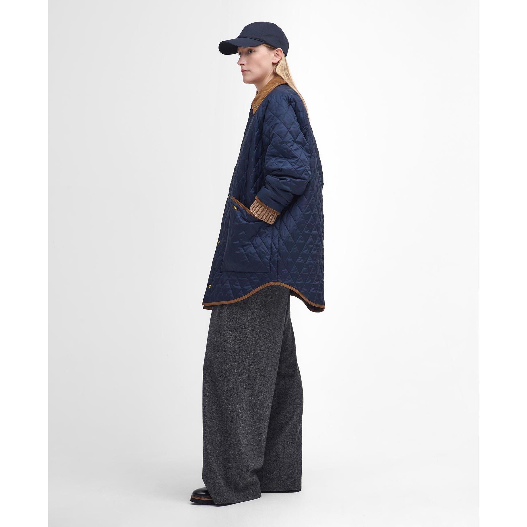 Navy/Classic - Barbour - Women's Liddesdale 30th Anniversary Oversized Quilted Jacket - 3