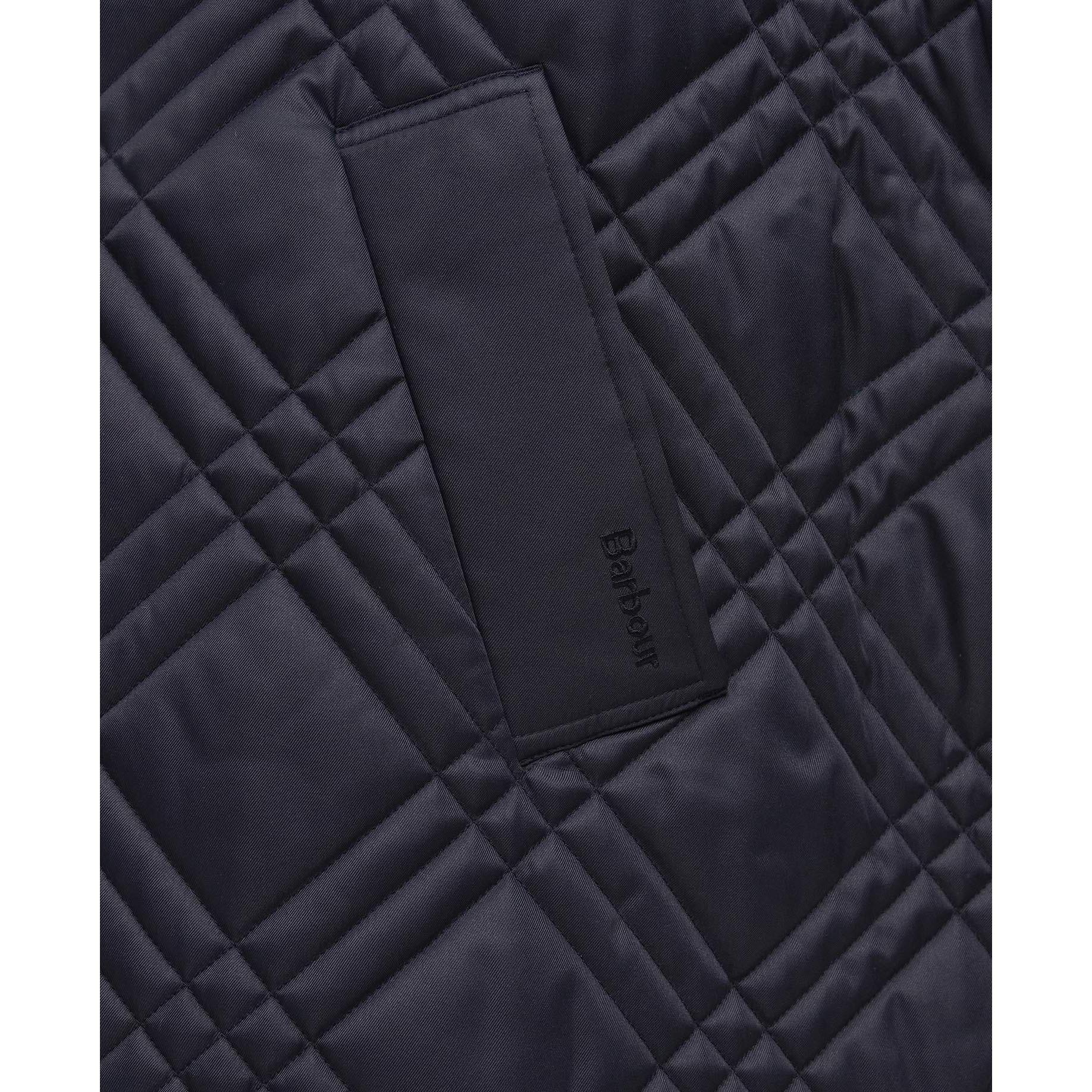 Black/MCabernet - Barbour - Women's Astor Tartan Quilted Cape - 6