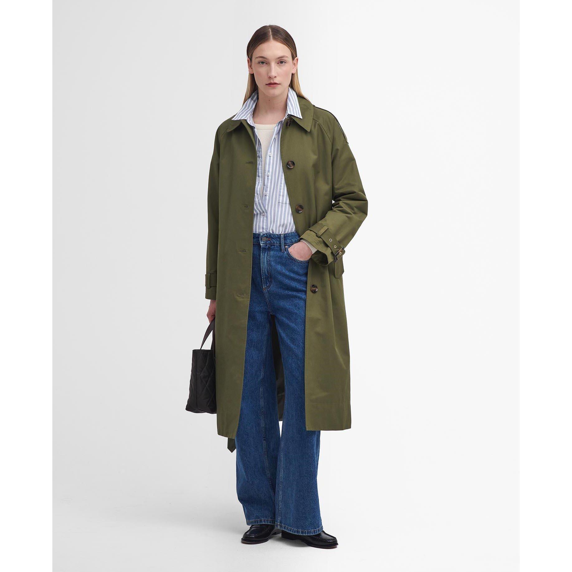 Moss/Ancient - Barbour - Women's Marie Showerproof Trench Coat - 3