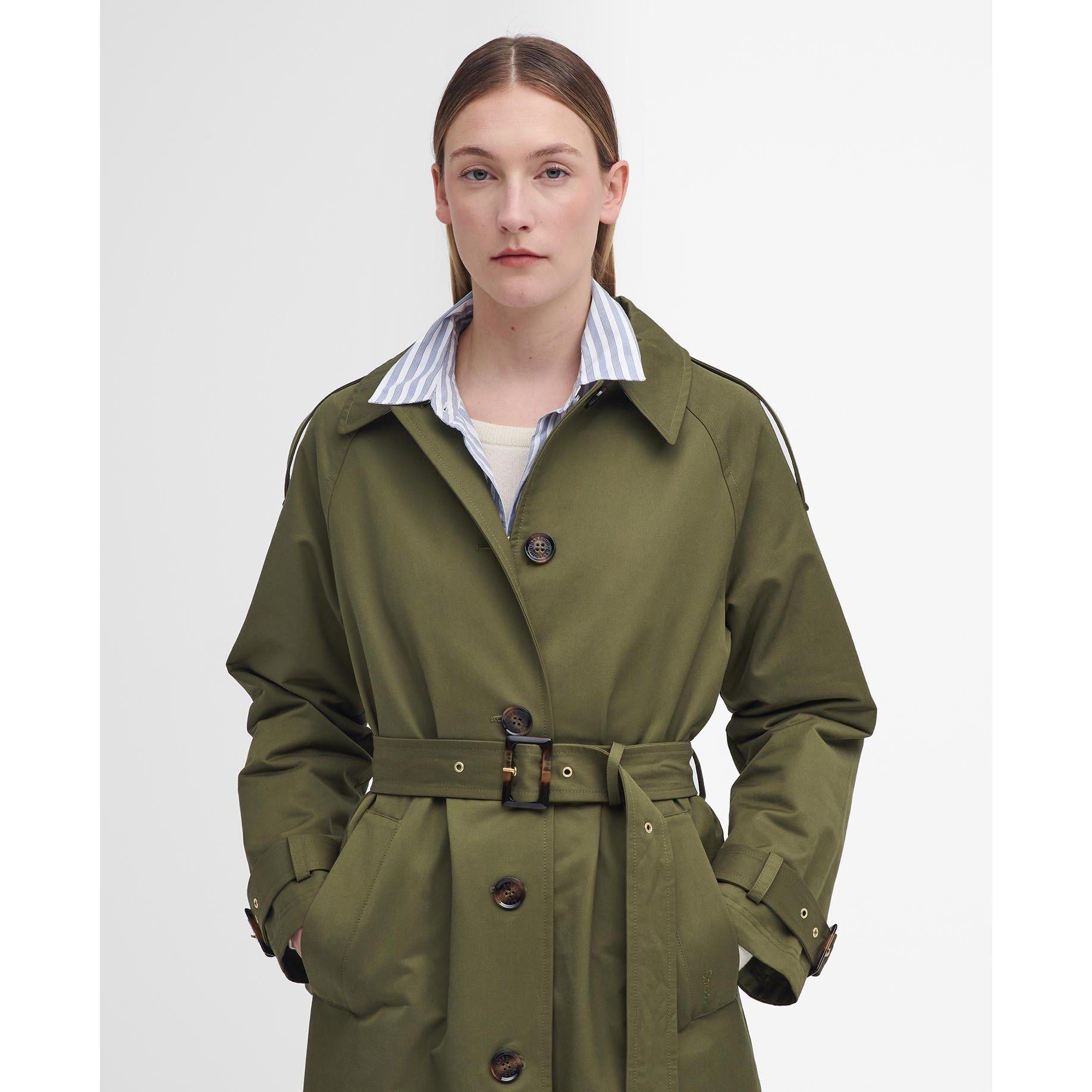 Moss/Ancient - Barbour - Women's Marie Showerproof Trench Coat - 4