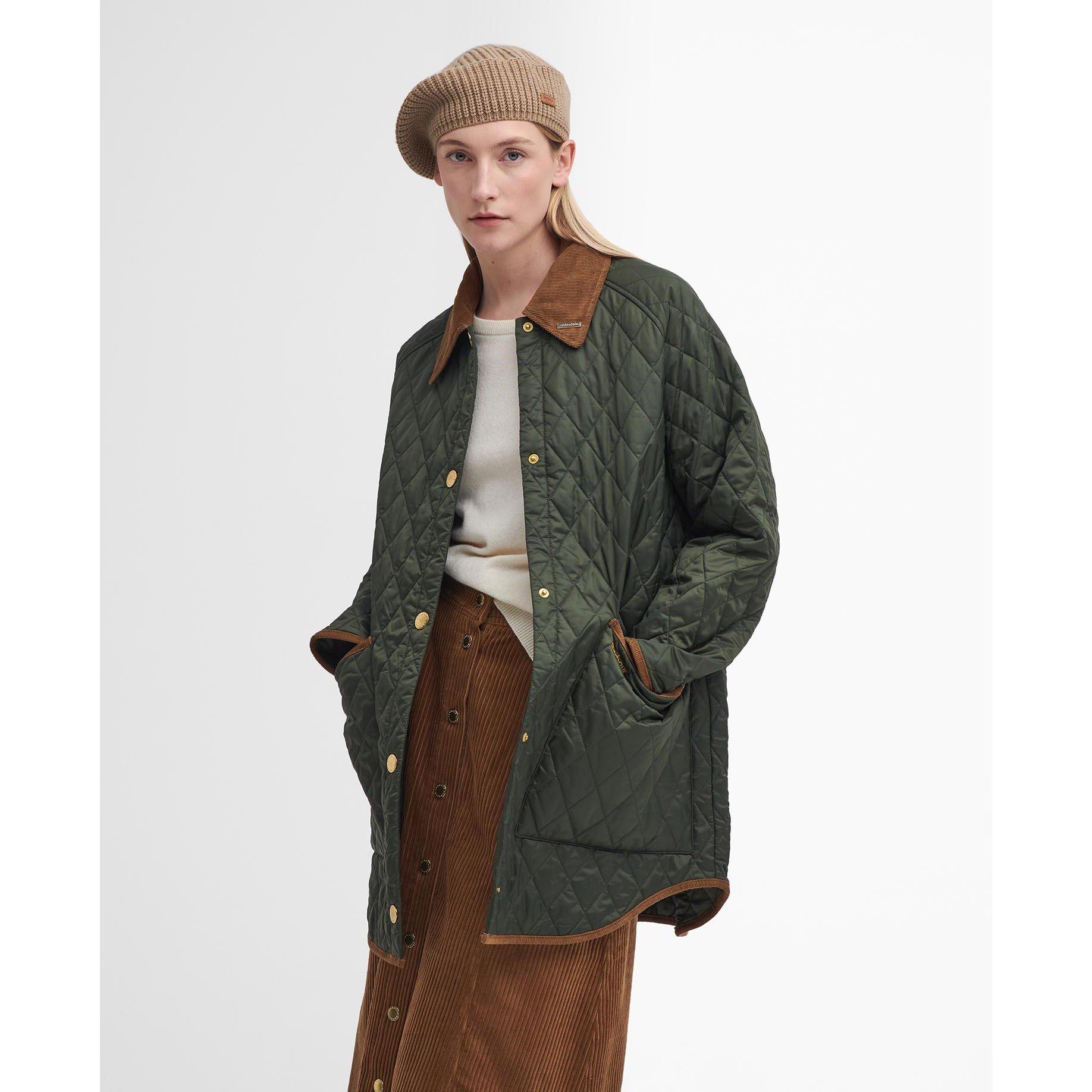 Olive/Classic - Barbour - Women's Liddesdale 30th Anniversary Diamond Quilted Oversized Quilted Jacket - 1