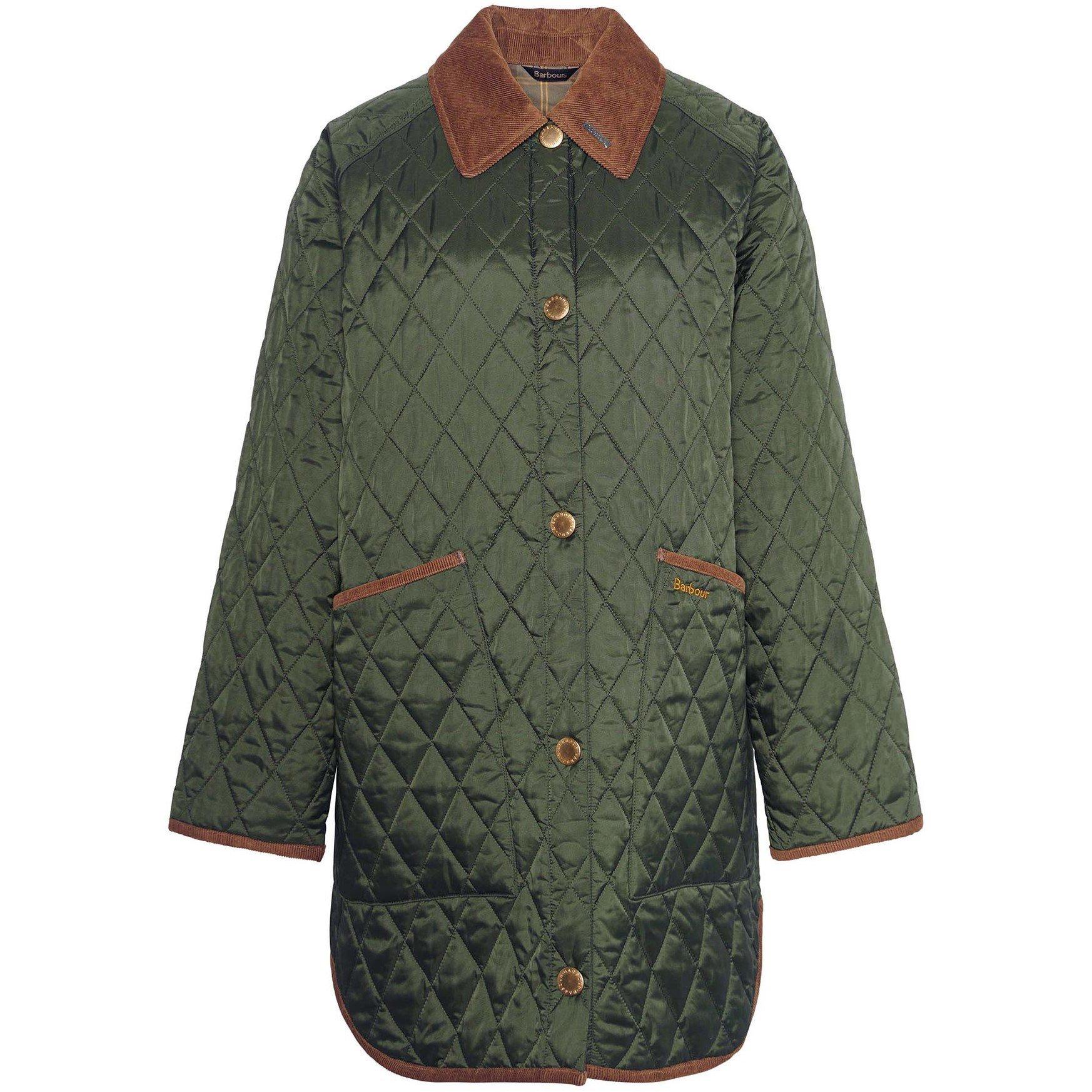 Olive/Classic - Barbour - Women's Liddesdale 30th Anniversary Diamond Quilted Oversized Quilted Jacket - 10