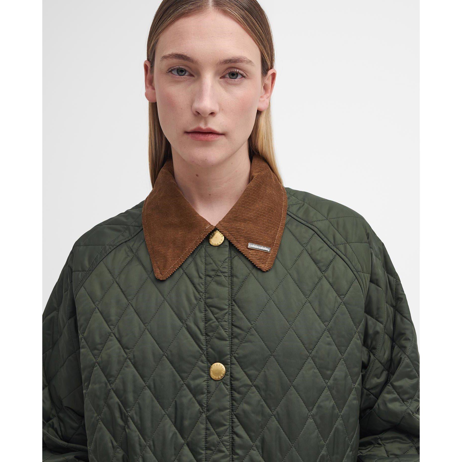 Olive/Classic - Barbour - Women's Liddesdale 30th Anniversary Diamond Quilted Oversized Quilted Jacket - 4