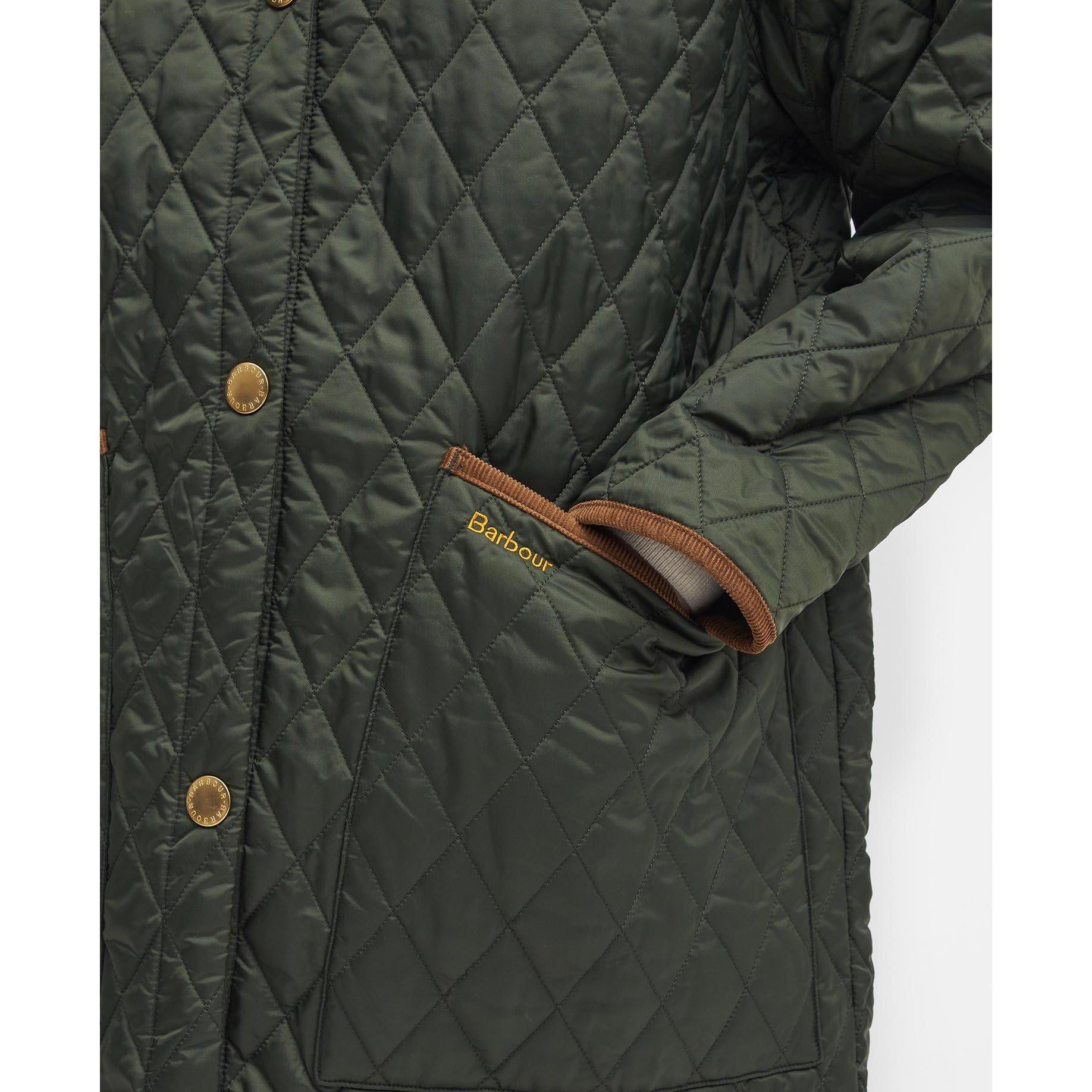 Olive/Classic - Barbour - Women's Liddesdale 30th Anniversary Diamond Quilted Oversized Quilted Jacket - 6