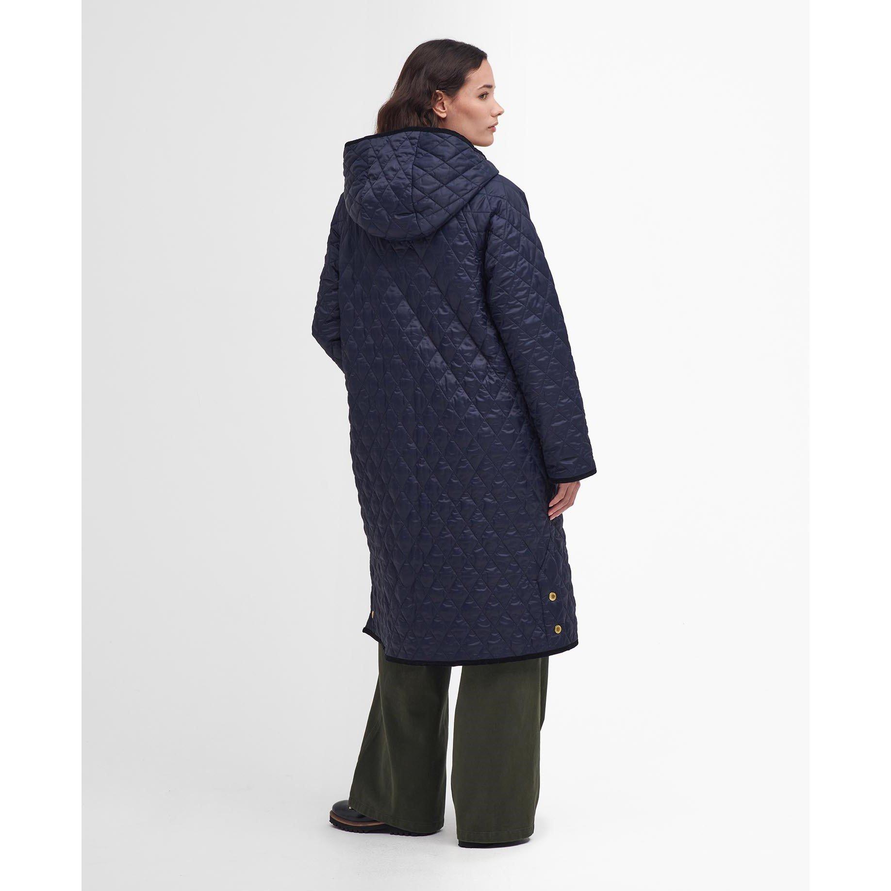Navy/Classic - Barbour - Women's Harmby Longline Diamond Quilted Jacket - 2