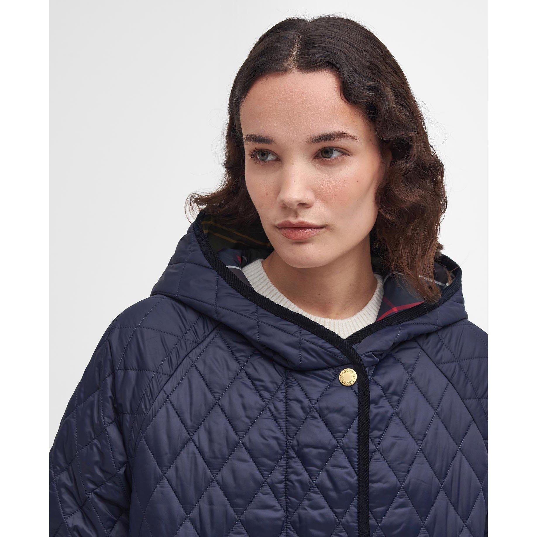 Navy/Classic - Barbour - Women's Harmby Longline Diamond Quilted Jacket - 4