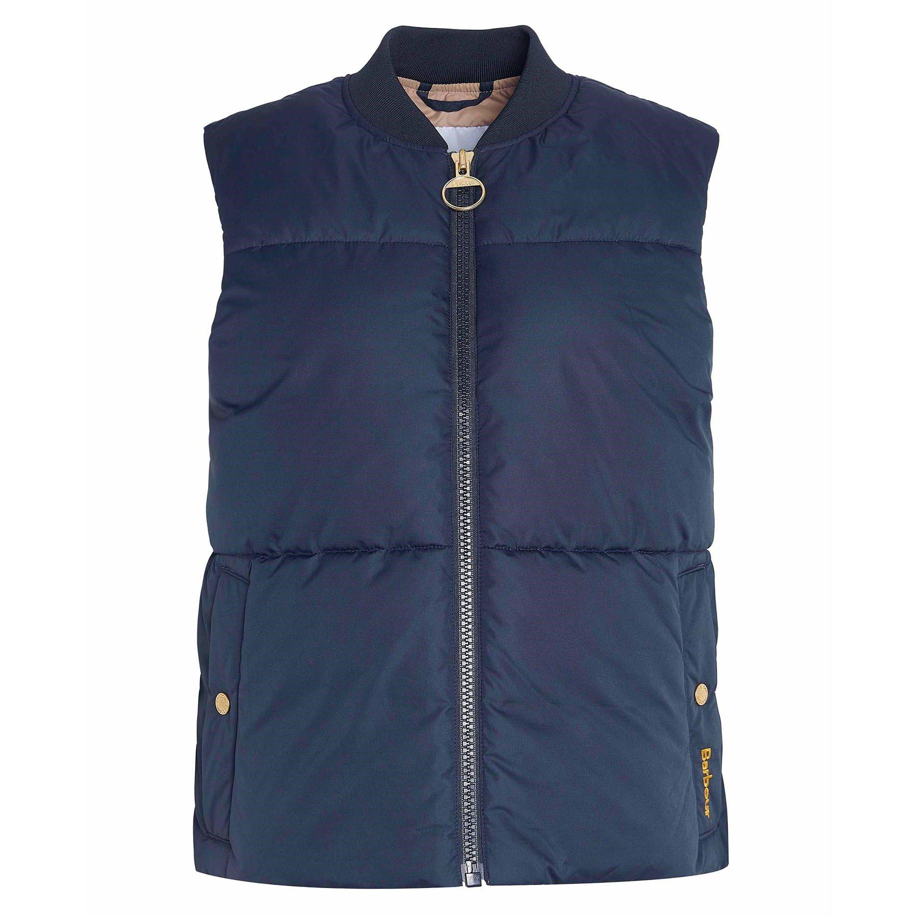  Navy/Brwn/Sand - Barbour - Women's Fay Down Filled Sleeveless Gilet - 9