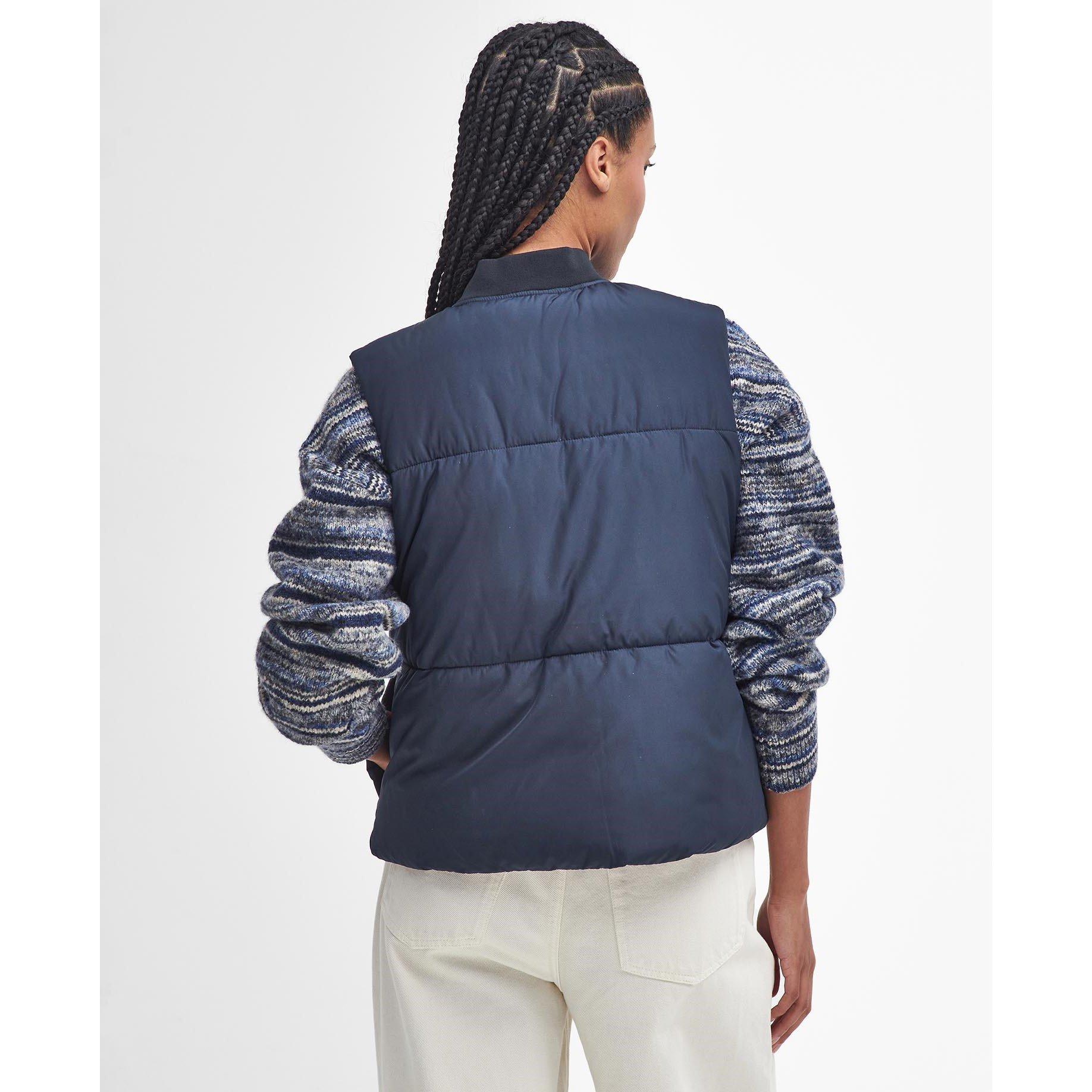  Navy/Brwn/Sand - Barbour - Women's Fay Down Filled Sleeveless Gilet - 2