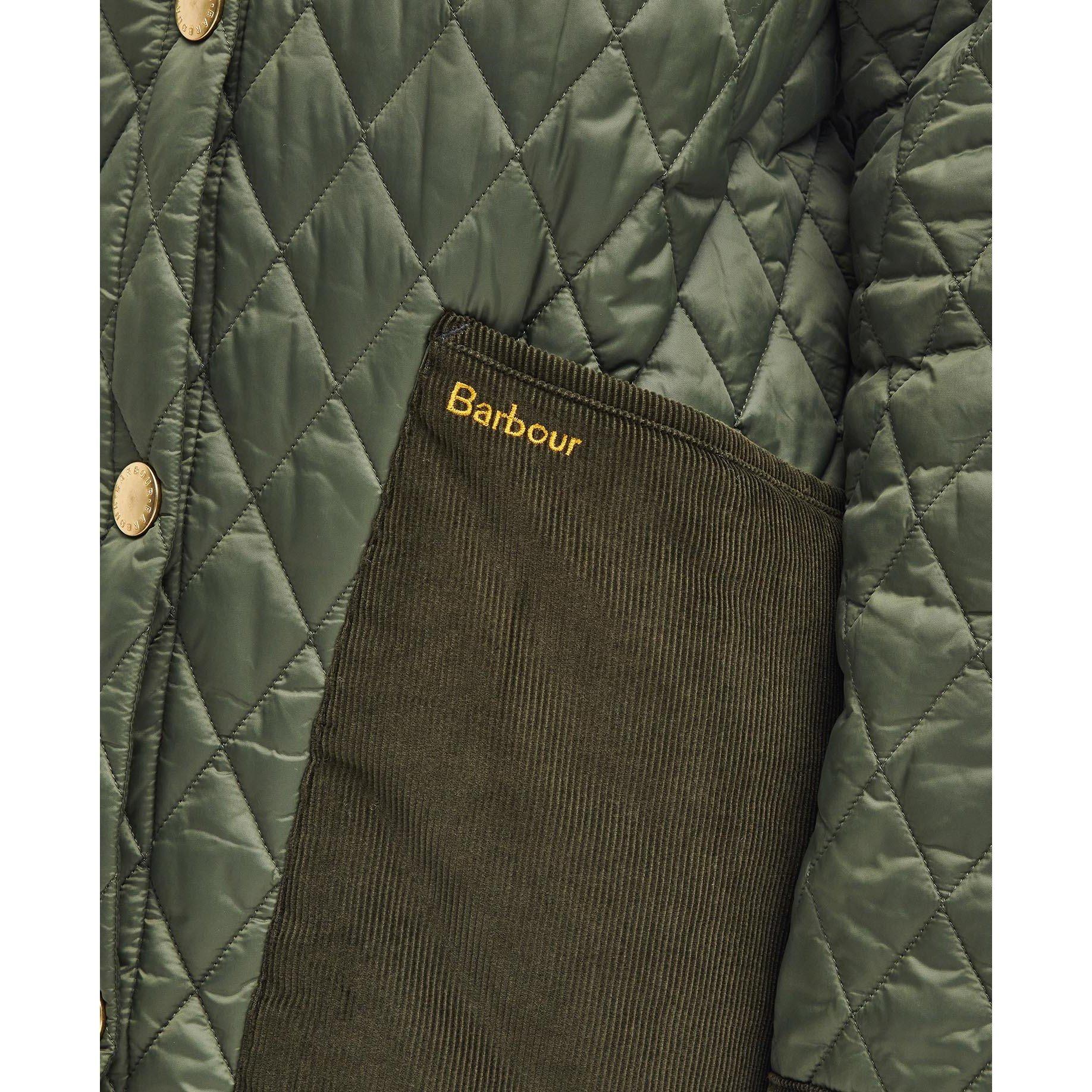 Olive/Ancient - Barbour - Women's  Reeth Diamond Quilted Patchwork Jacket - 6