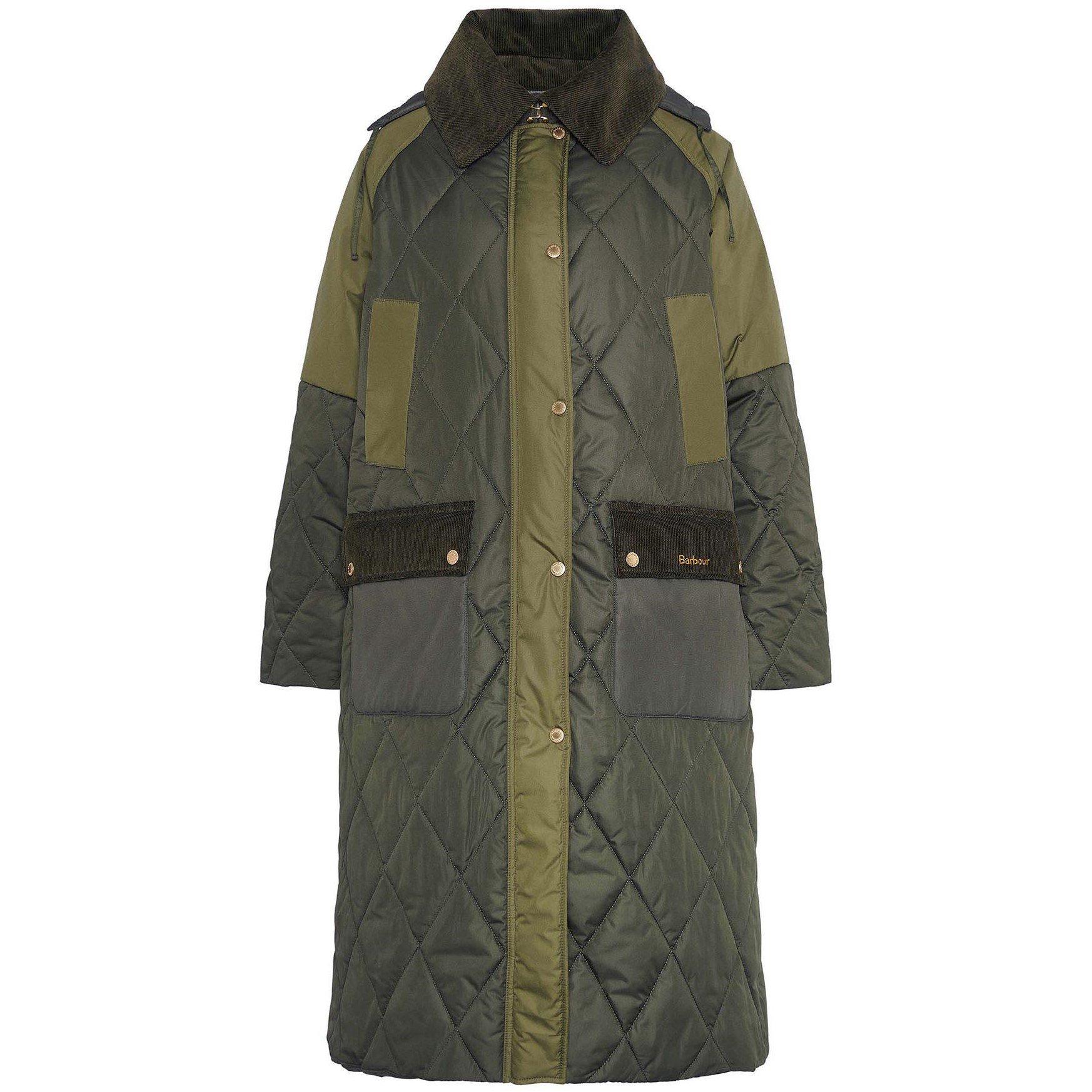 Olive/Ancient - Barbour - Women's Cookston Longline Detachable Hood Quilted Jacket - 9