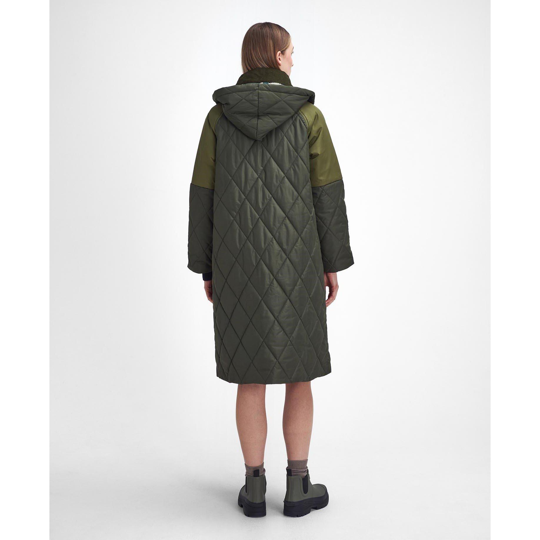 Olive/Ancient - Barbour - Women's Cookston Longline Detachable Hood Quilted Jacket - 2