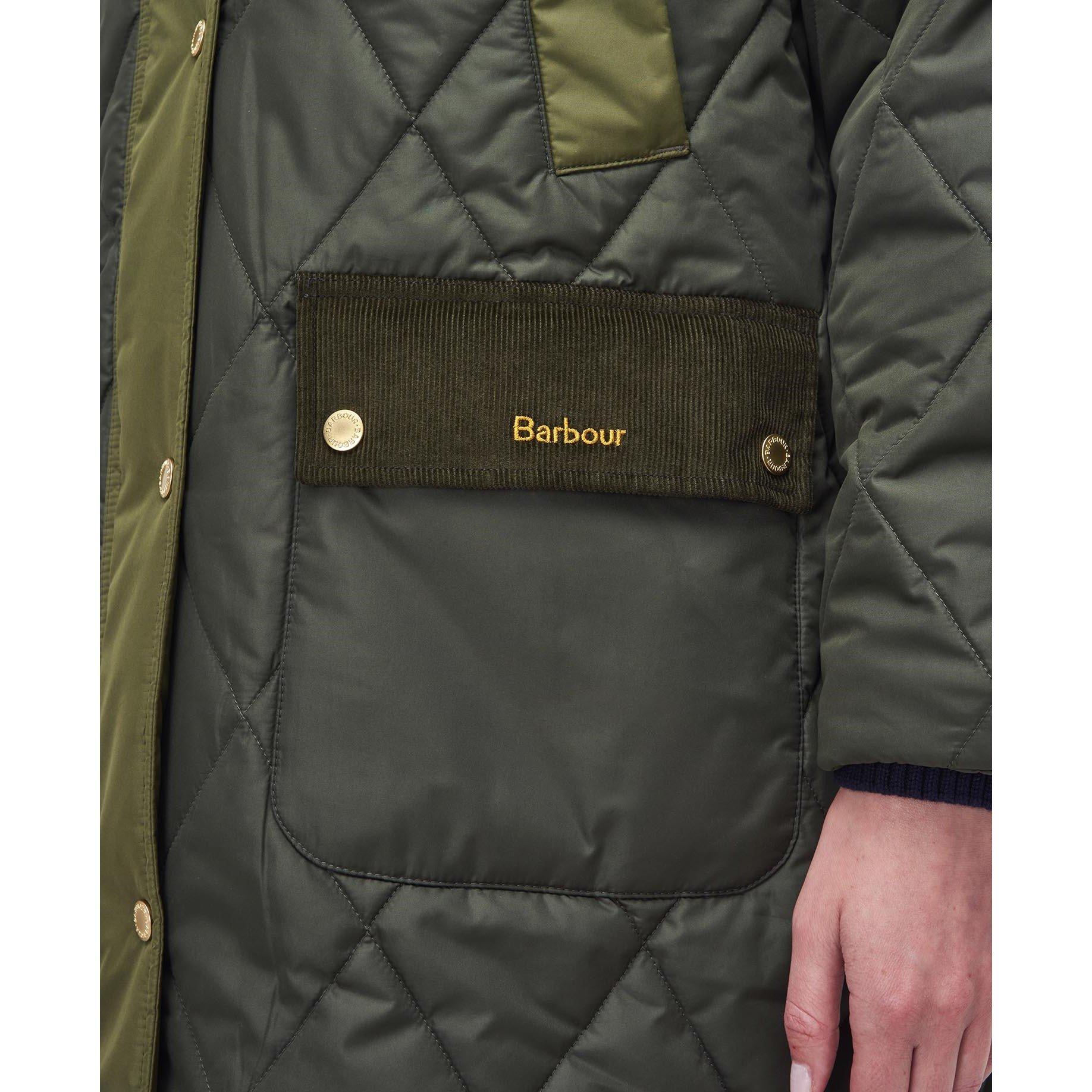 Olive/Ancient - Barbour - Women's Cookston Longline Detachable Hood Quilted Jacket - 7