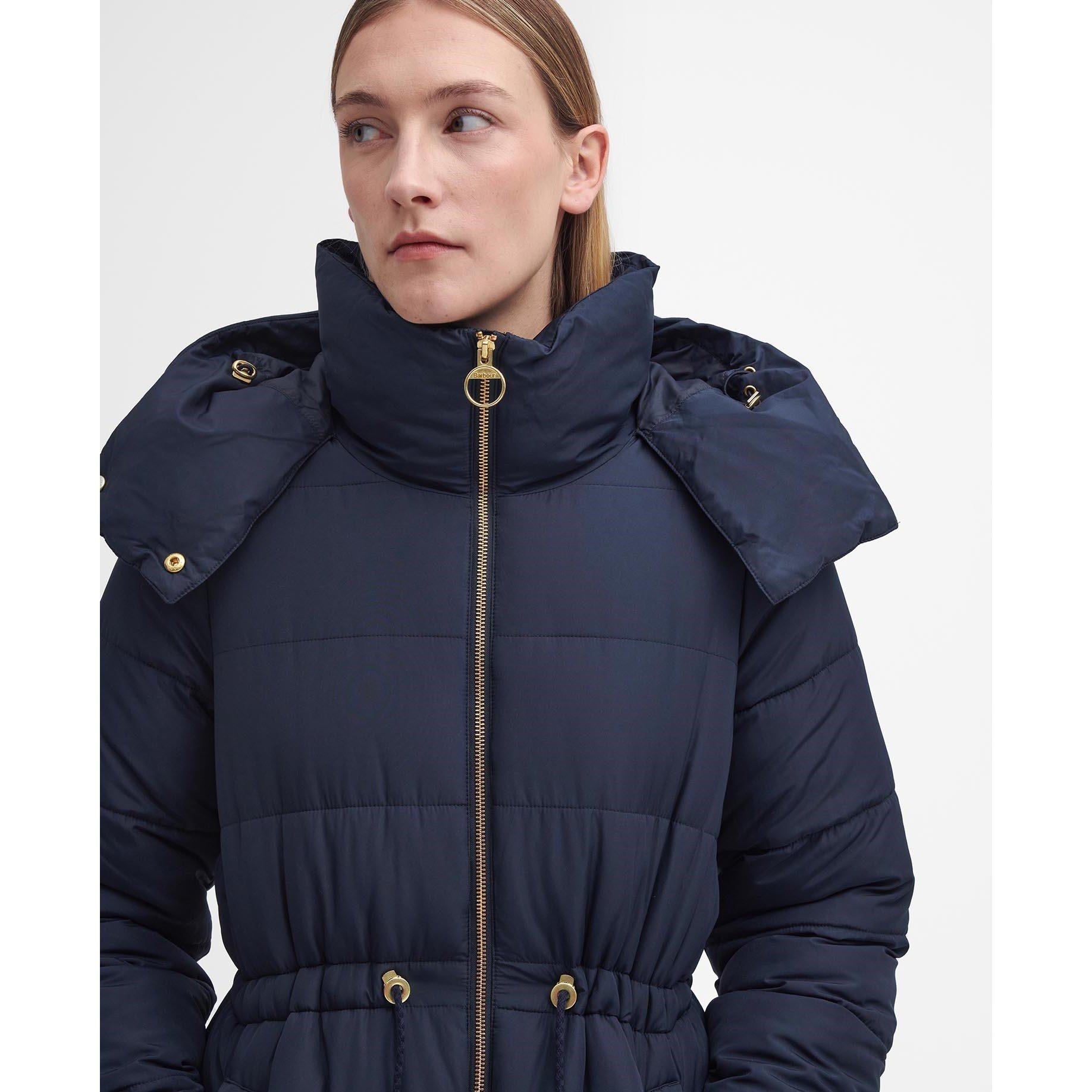 Navy - Barbour - Women's Mannue Longline Quilted Jacket - 4