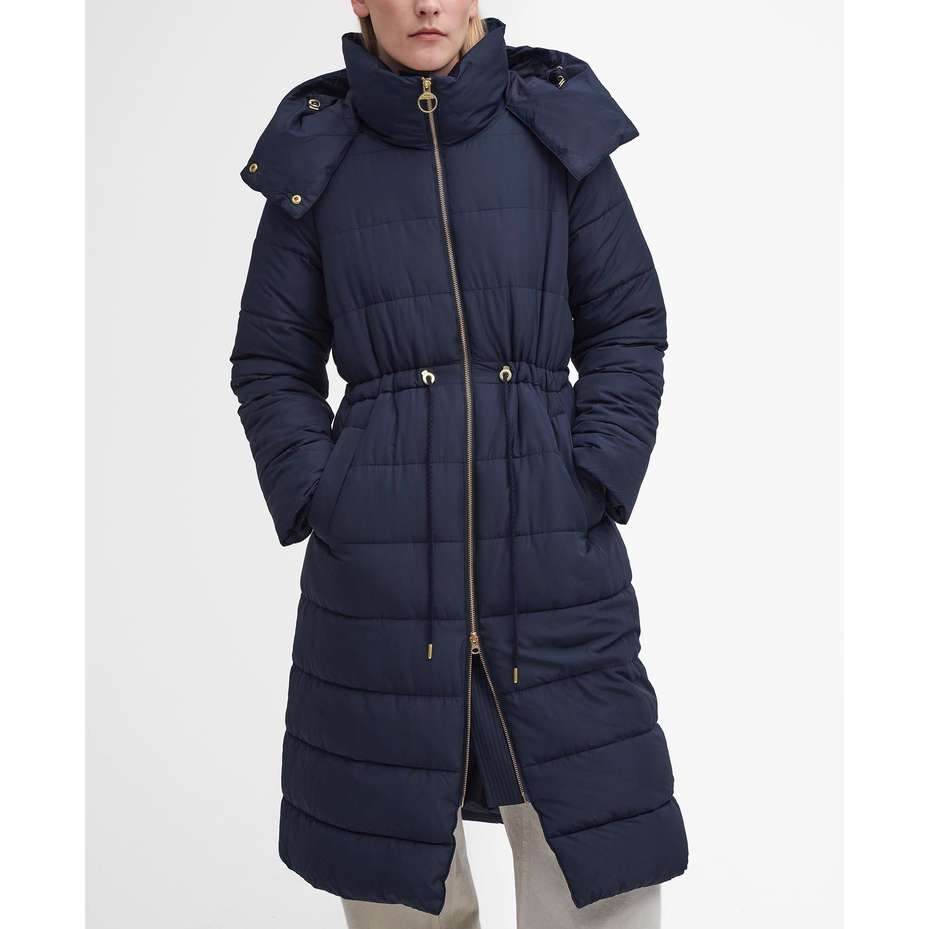 Navy - Barbour - Women's Mannue Longline Quilted Jacket - 6