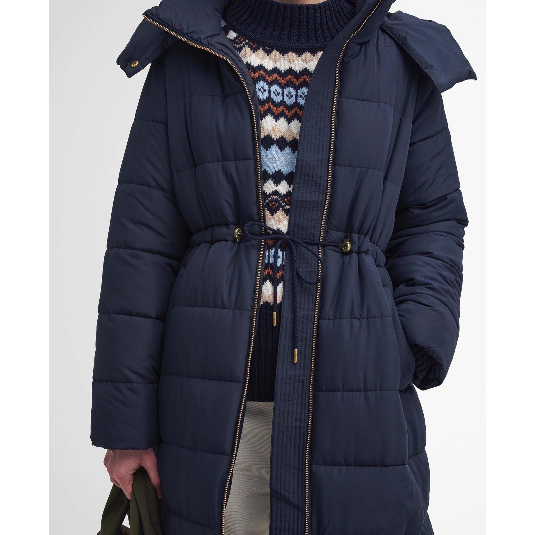 Navy - Barbour - Women's Mannue Longline Quilted Jacket - 7
