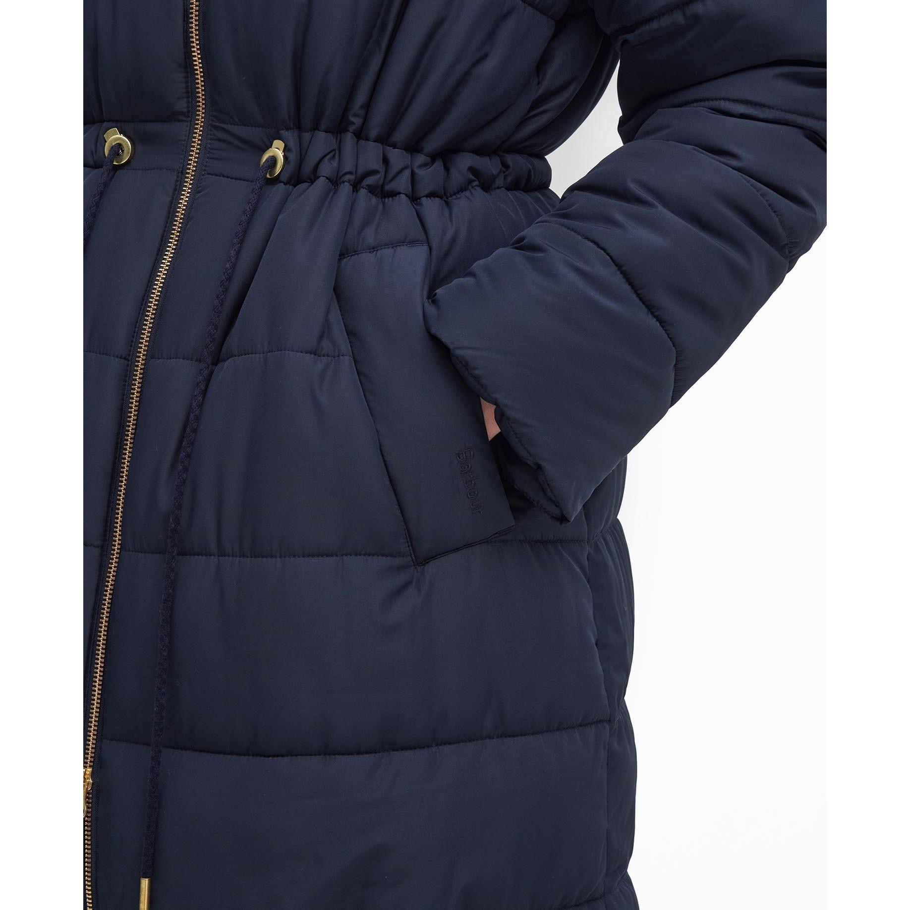 Navy - Barbour - Women's Mannue Longline Quilted Jacket - 8