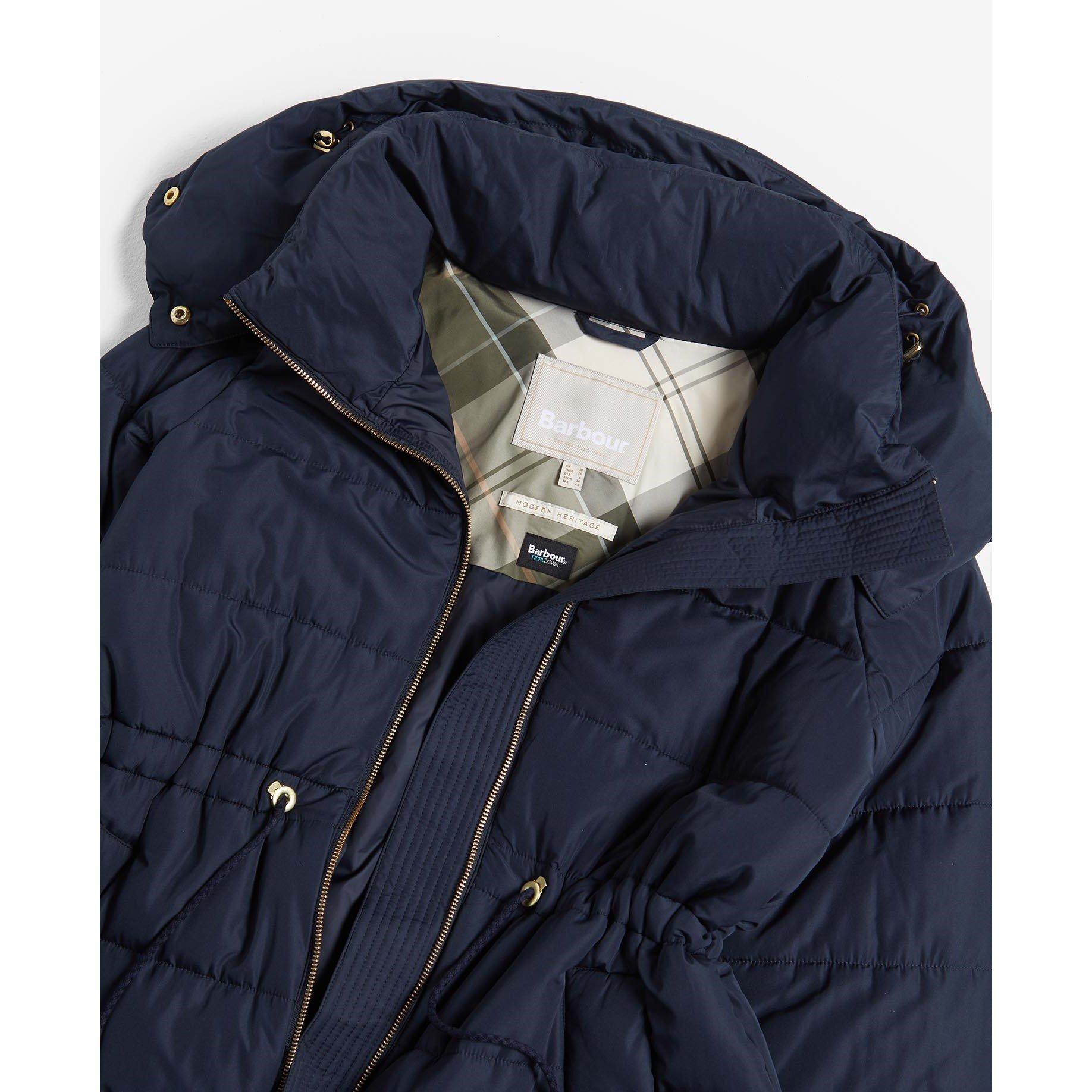 Navy - Barbour - Women's Mannue Longline Quilted Jacket - 9