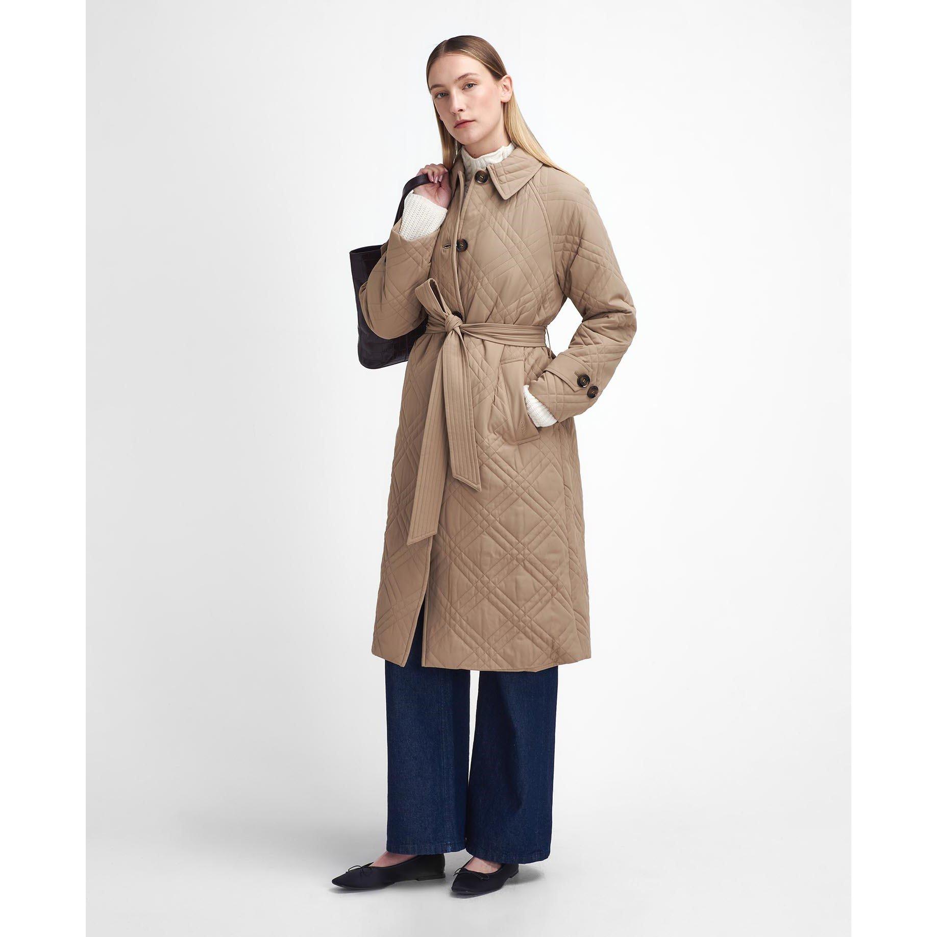 Honey/Cabernet - Barbour - Women's Mariah Quilted Tartan Short Puffer Jacket - 3