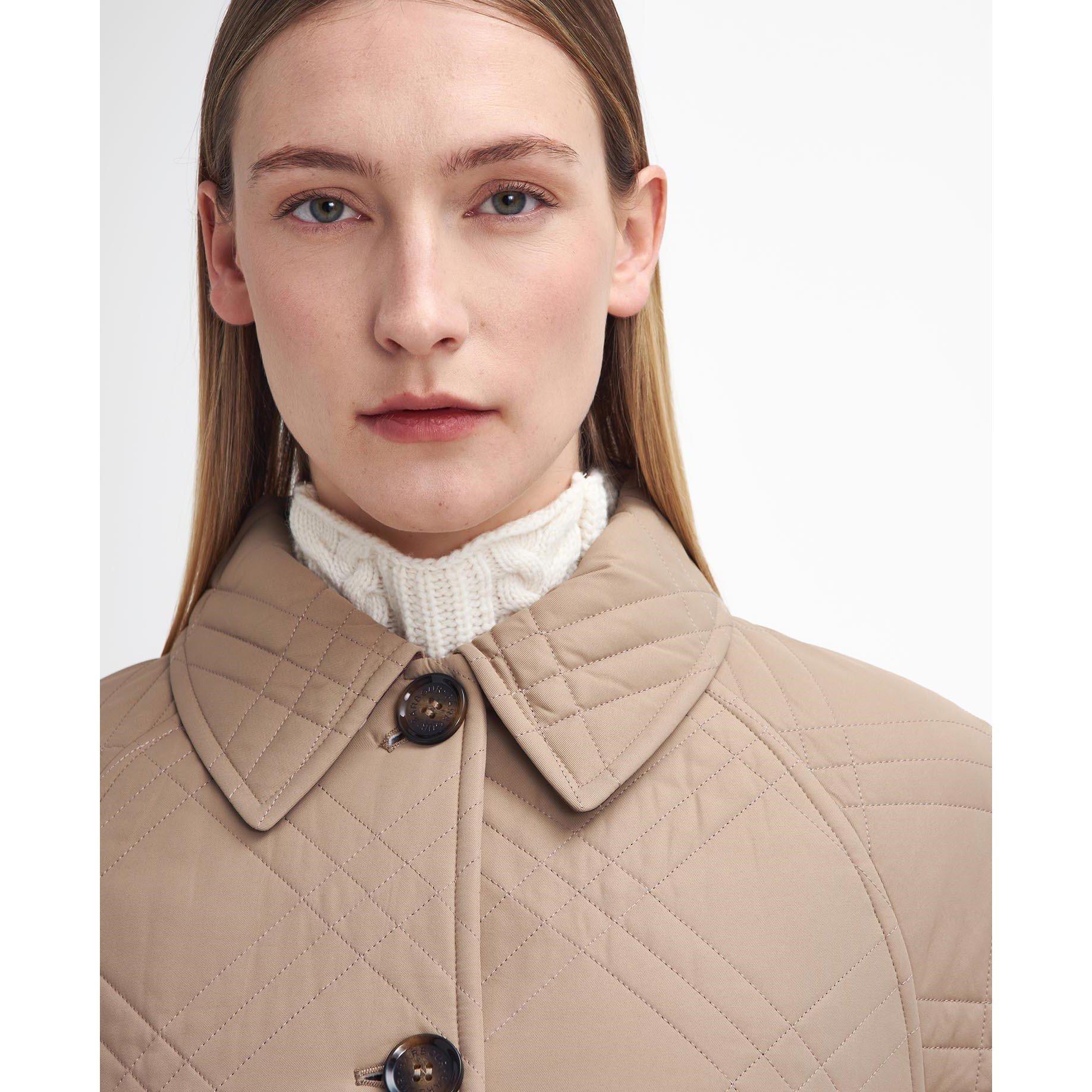 Honey/Cabernet - Barbour - Women's Mariah Quilted Tartan Short Puffer Jacket - 4