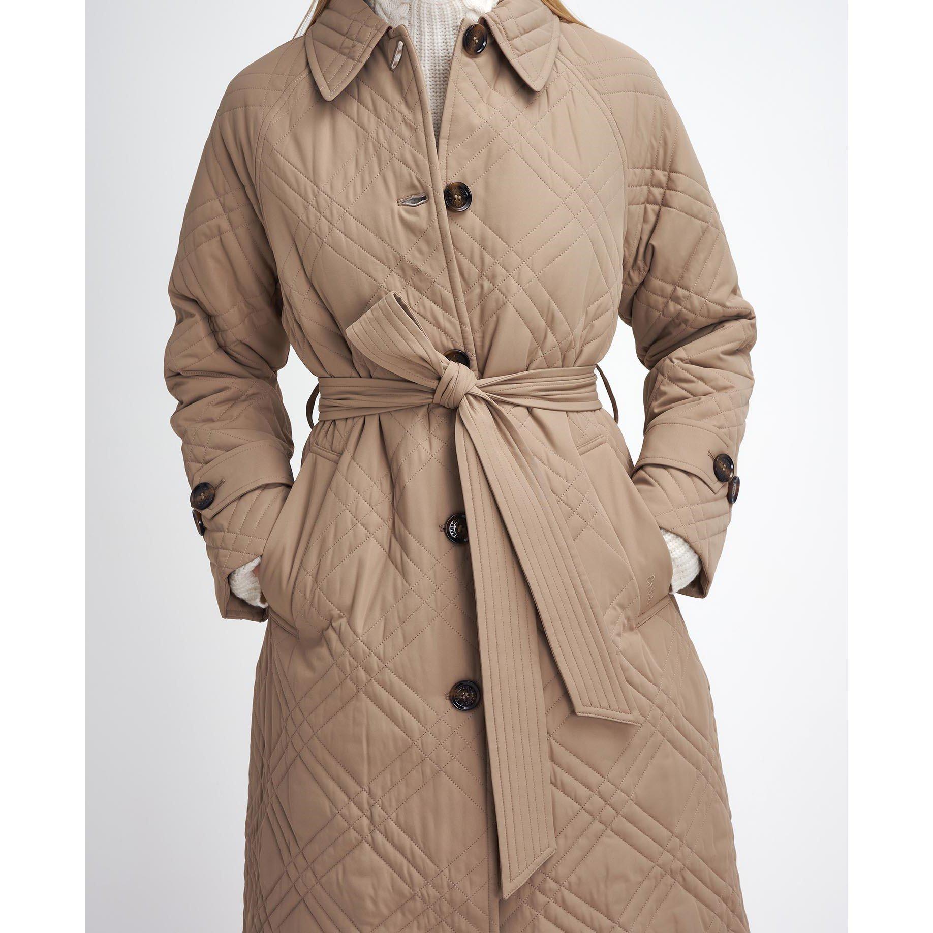 Honey/Cabernet - Barbour - Women's Mariah Quilted Tartan Short Puffer Jacket - 7