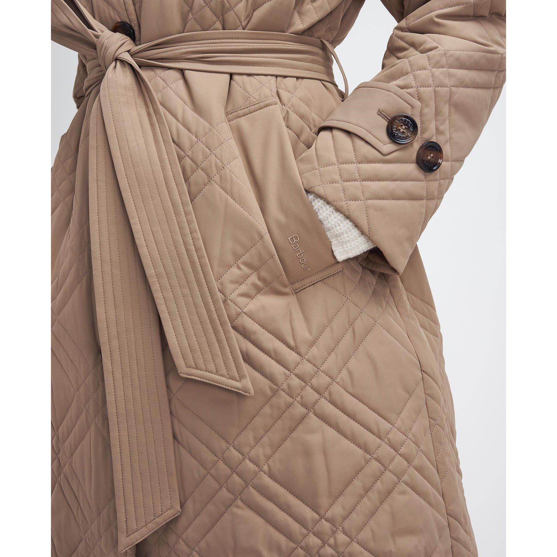 Honey/Cabernet - Barbour - Women's Mariah Quilted Tartan Short Puffer Jacket - 8