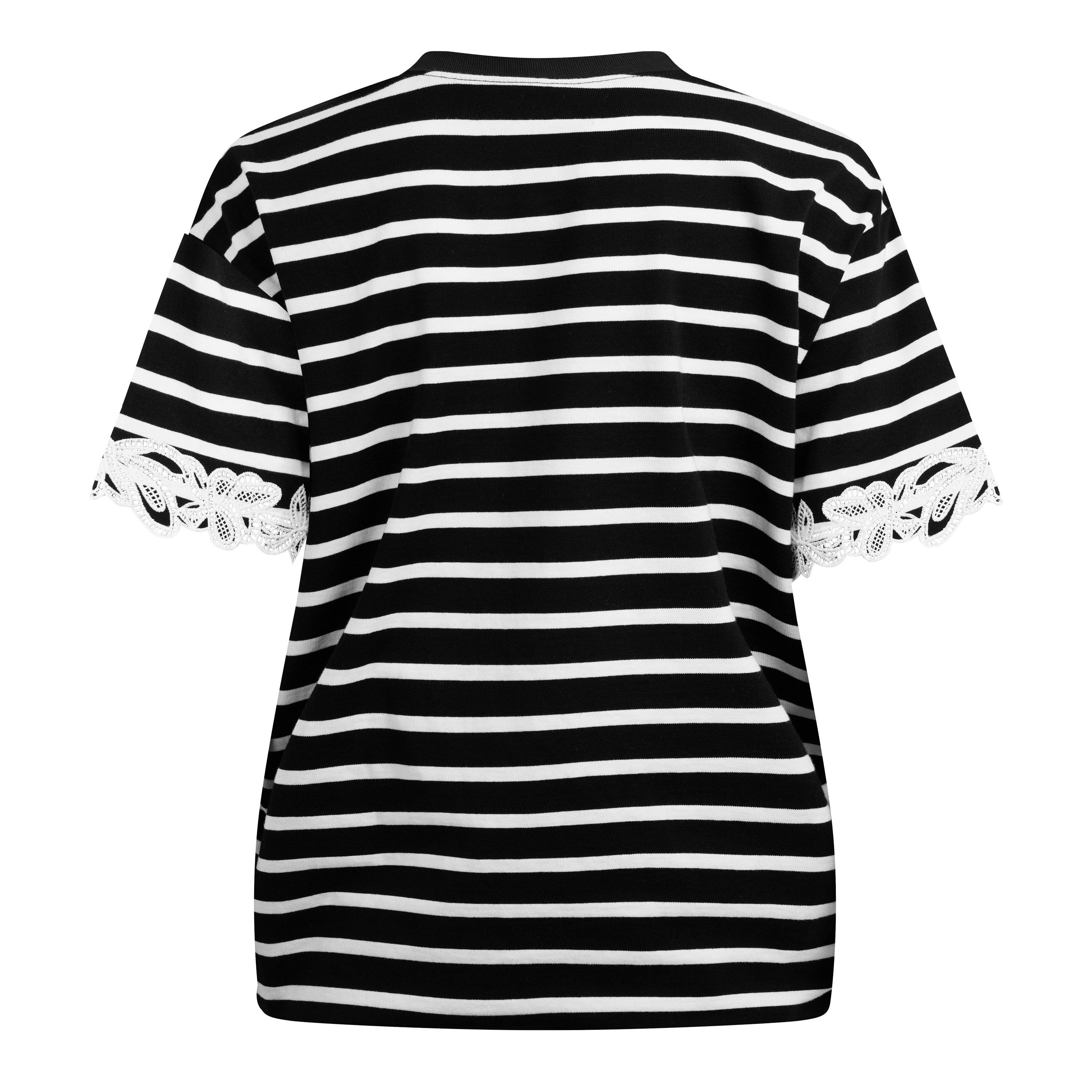 BLACK AND WHITE - Philip Lim - STRIPED DRAPED T-SHIRT W - 2