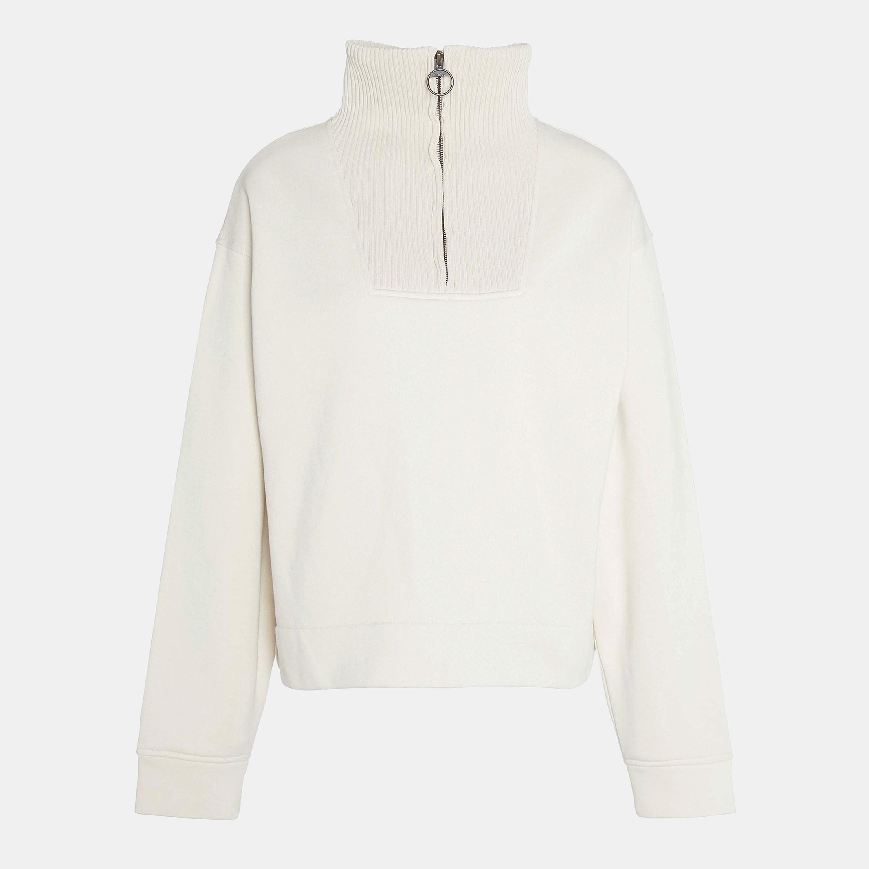 Ecru - Barbour - Fleur Half-Zip Sweatshirt - 1