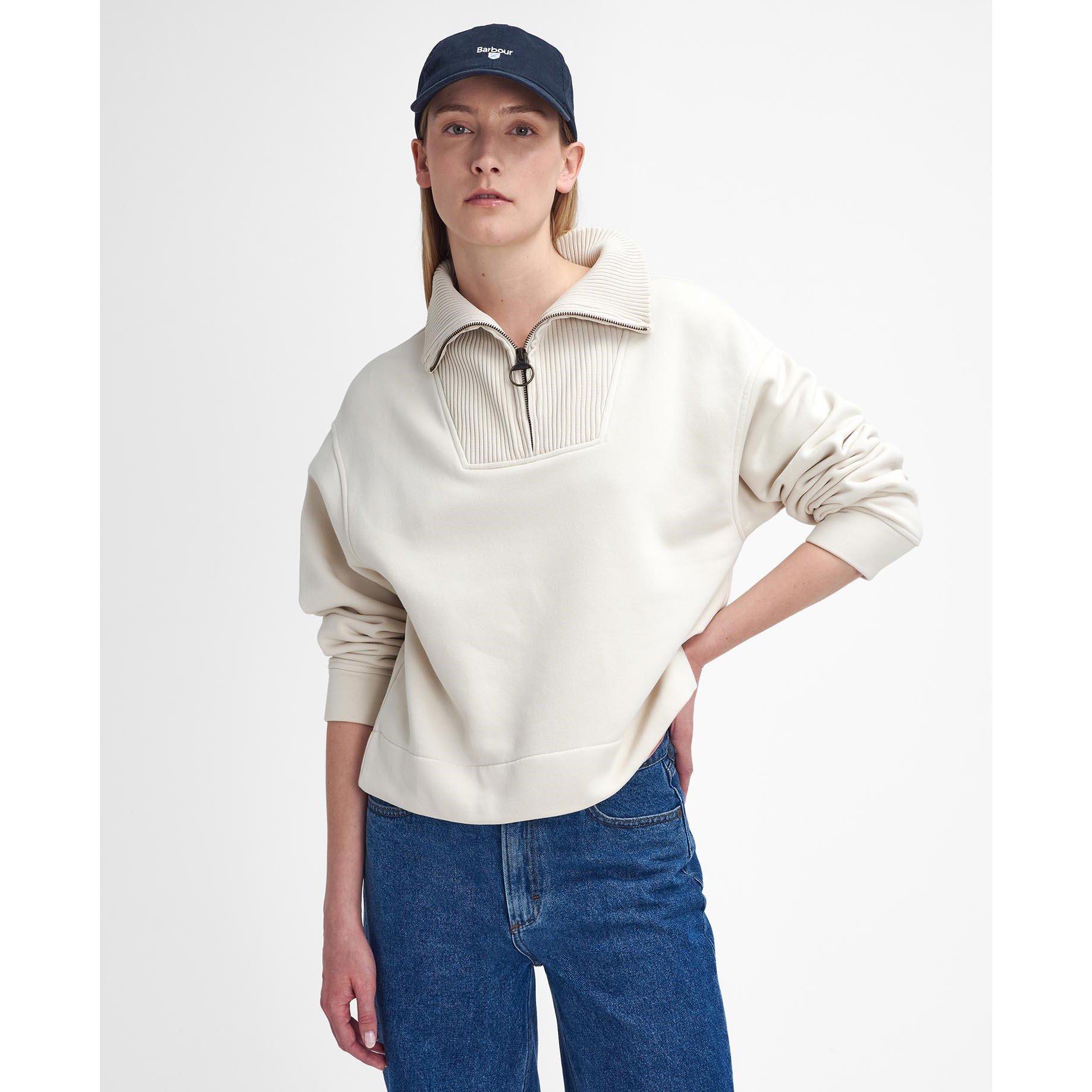 Ecru - Barbour - Fleur Half-Zip Sweatshirt - 2