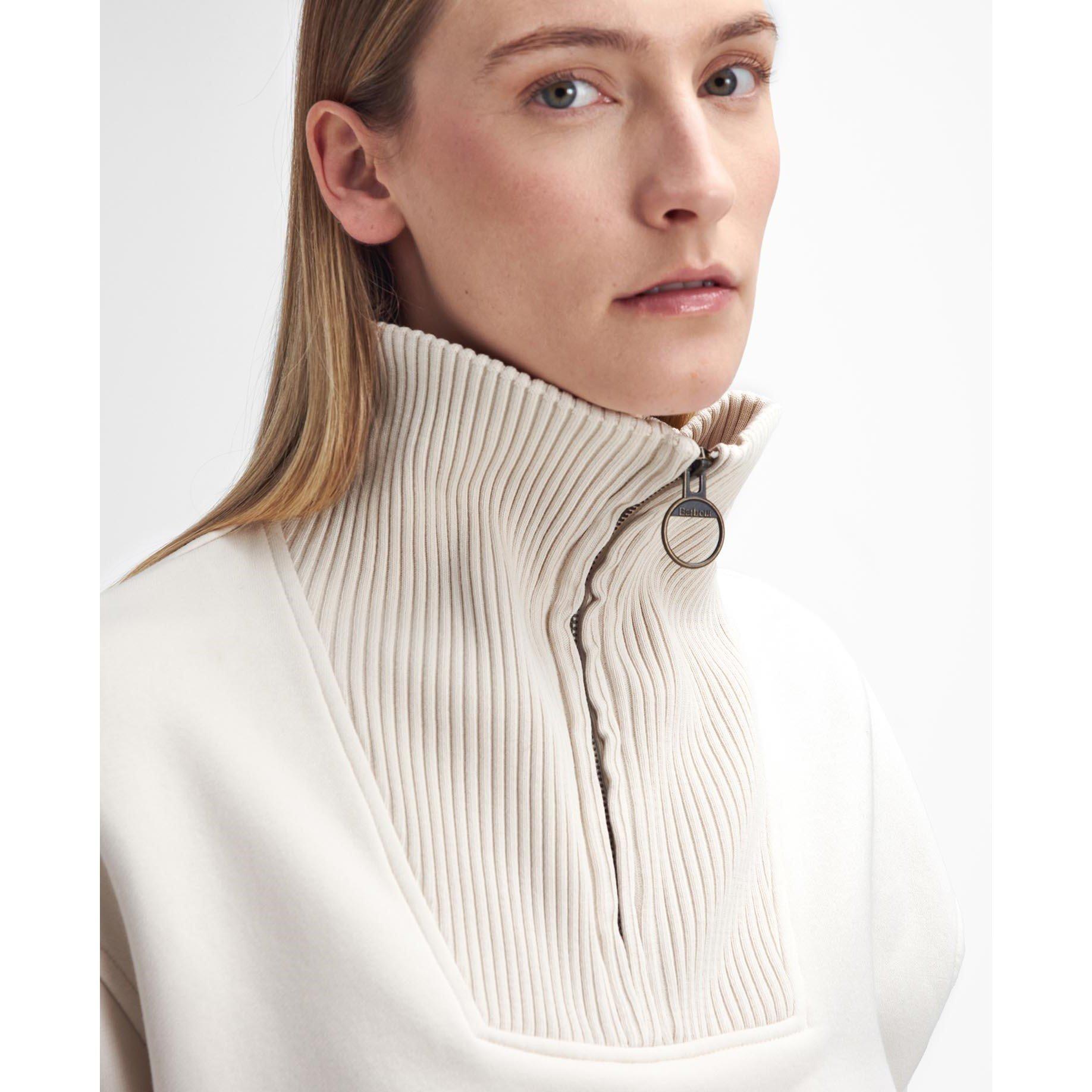 Ecru - Barbour - Fleur Half-Zip Sweatshirt - 4